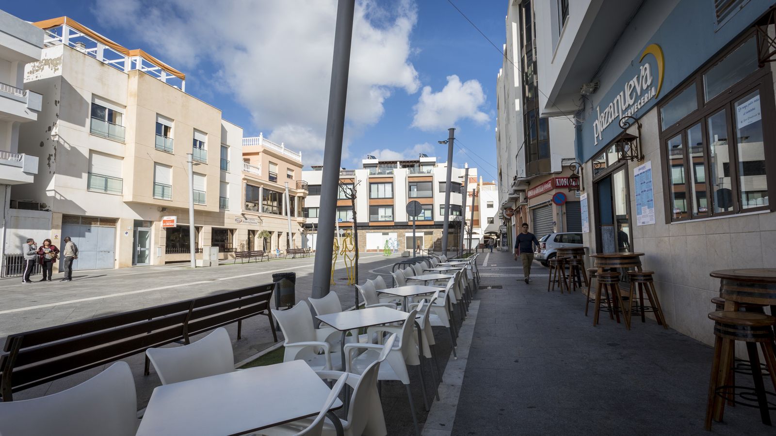 La plaza de Jesús Nazareno, frente a la Playa de la Costilla.