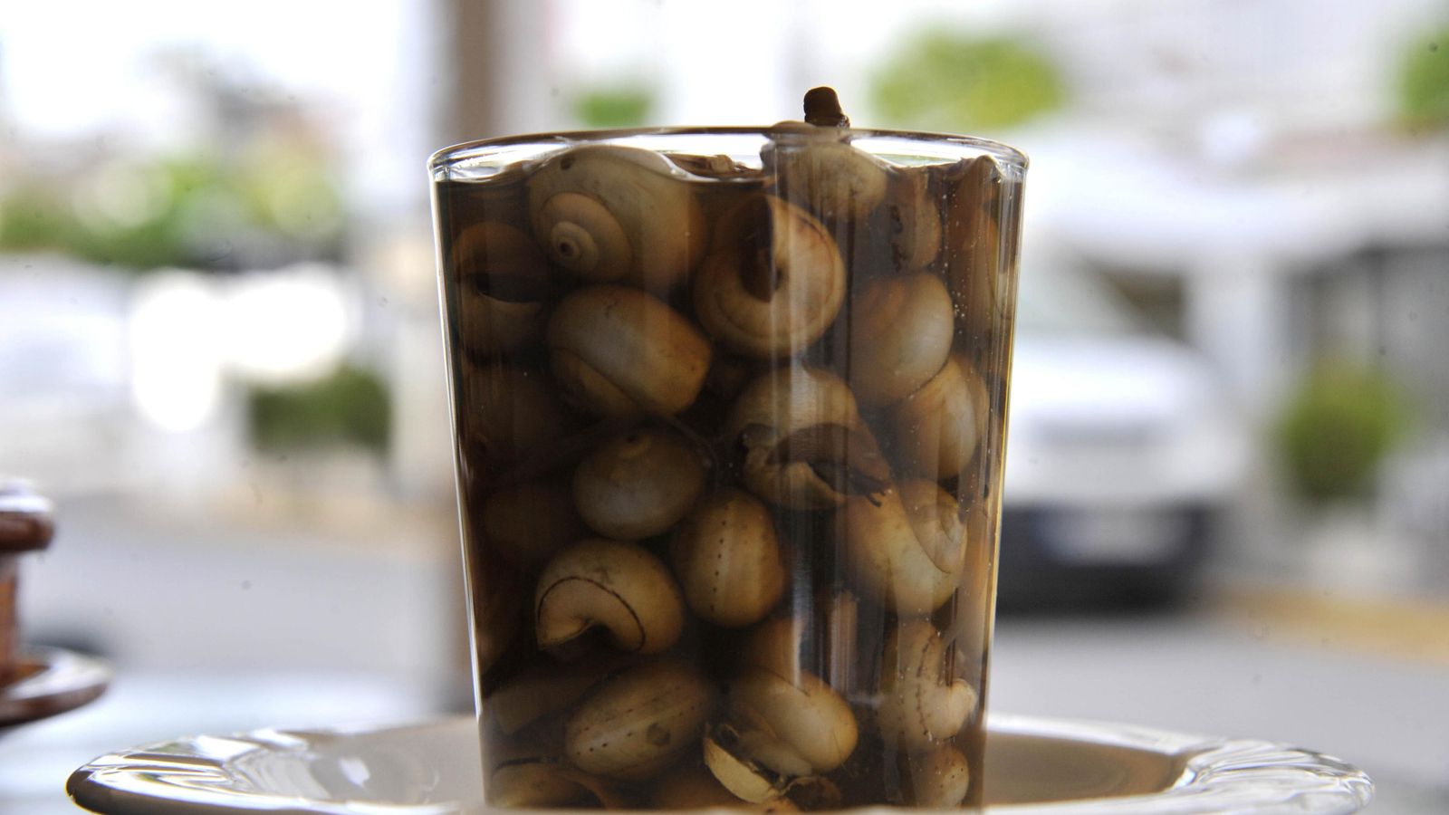 Un vaso de caracoles de un bar de Bornos