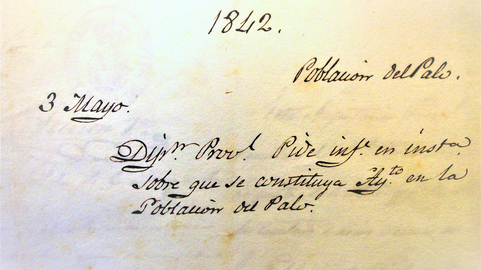 Documento de petición de segregación de El Palo de 1842.