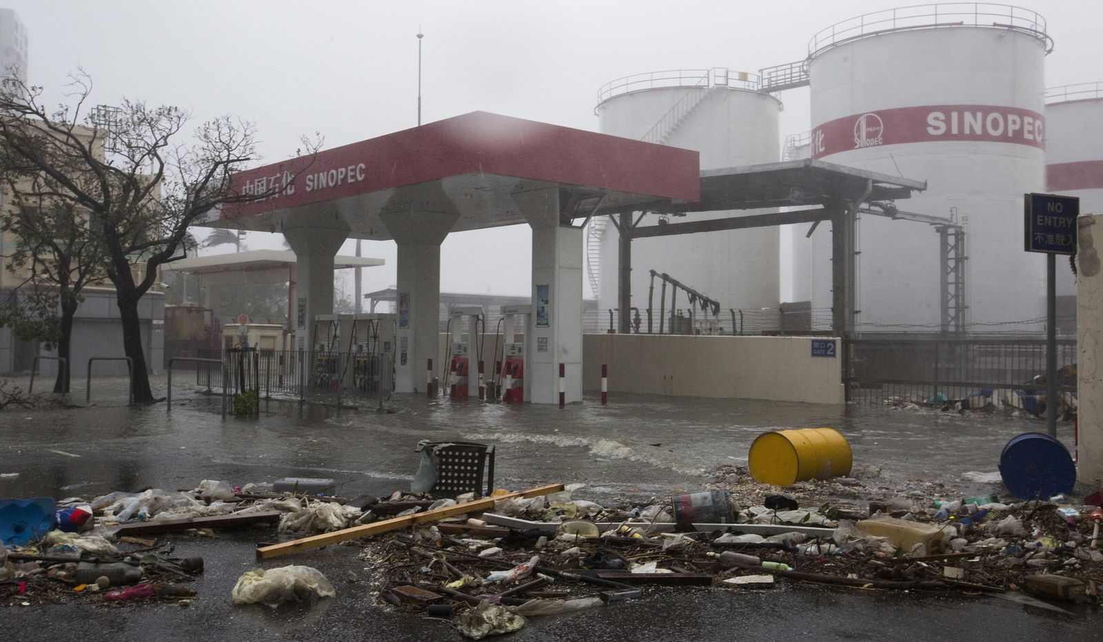 Fotografías del tifón Mangkhut, en Hong Kong