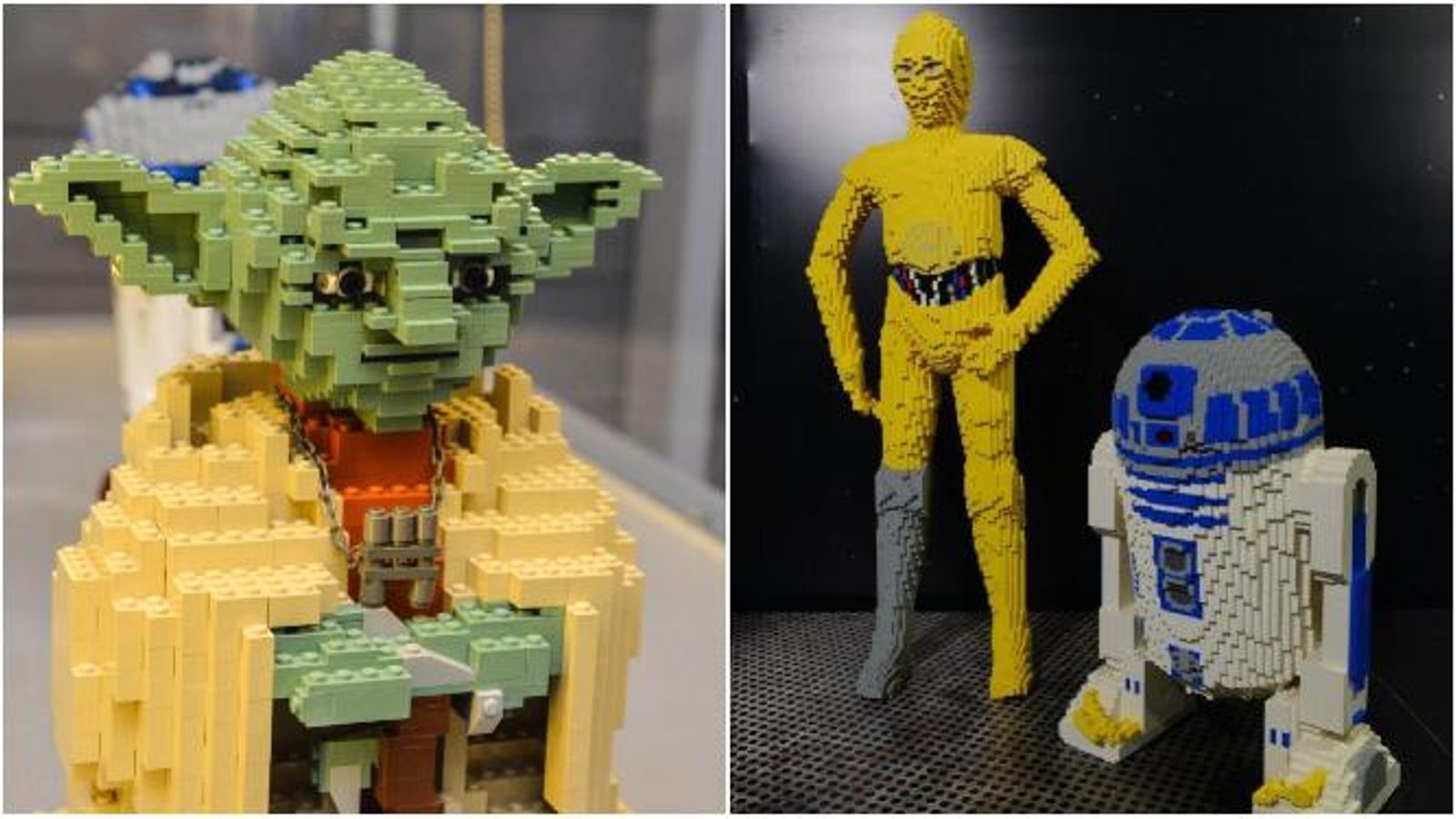 Yoda, C-3P0 y R2-D2.