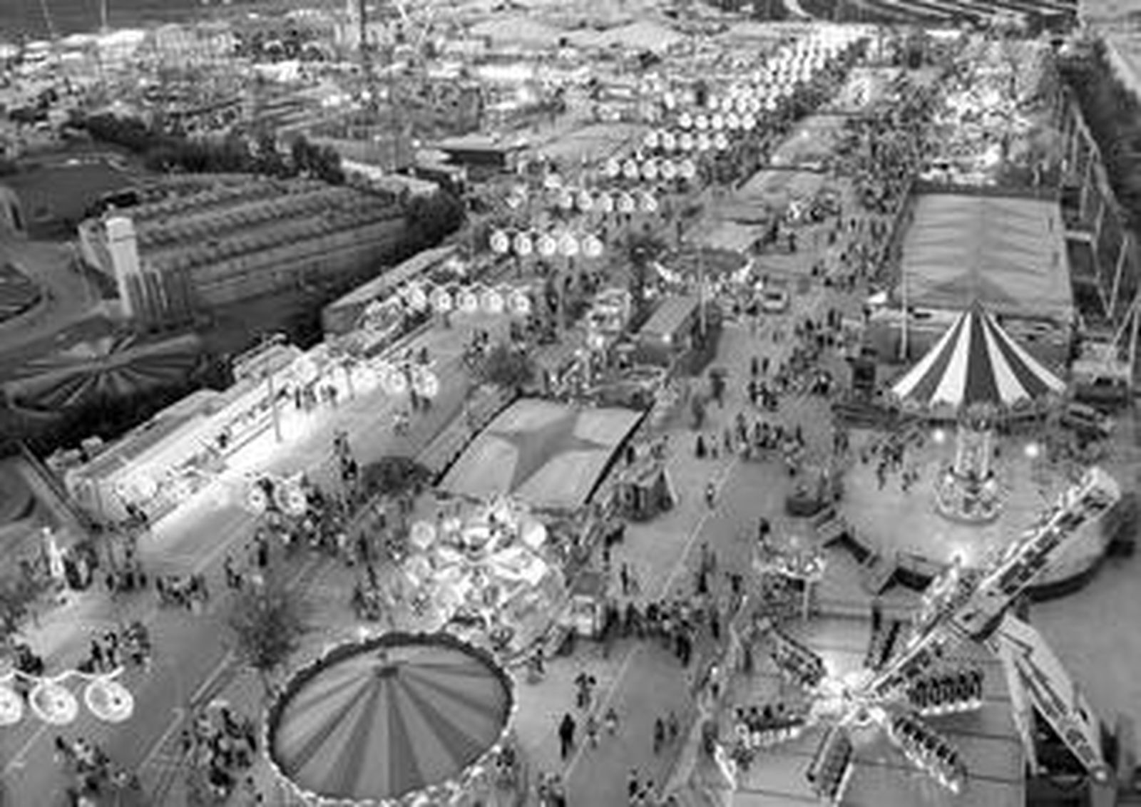 Imagen aérea de la pasada edición de la Feria de San Antonio.