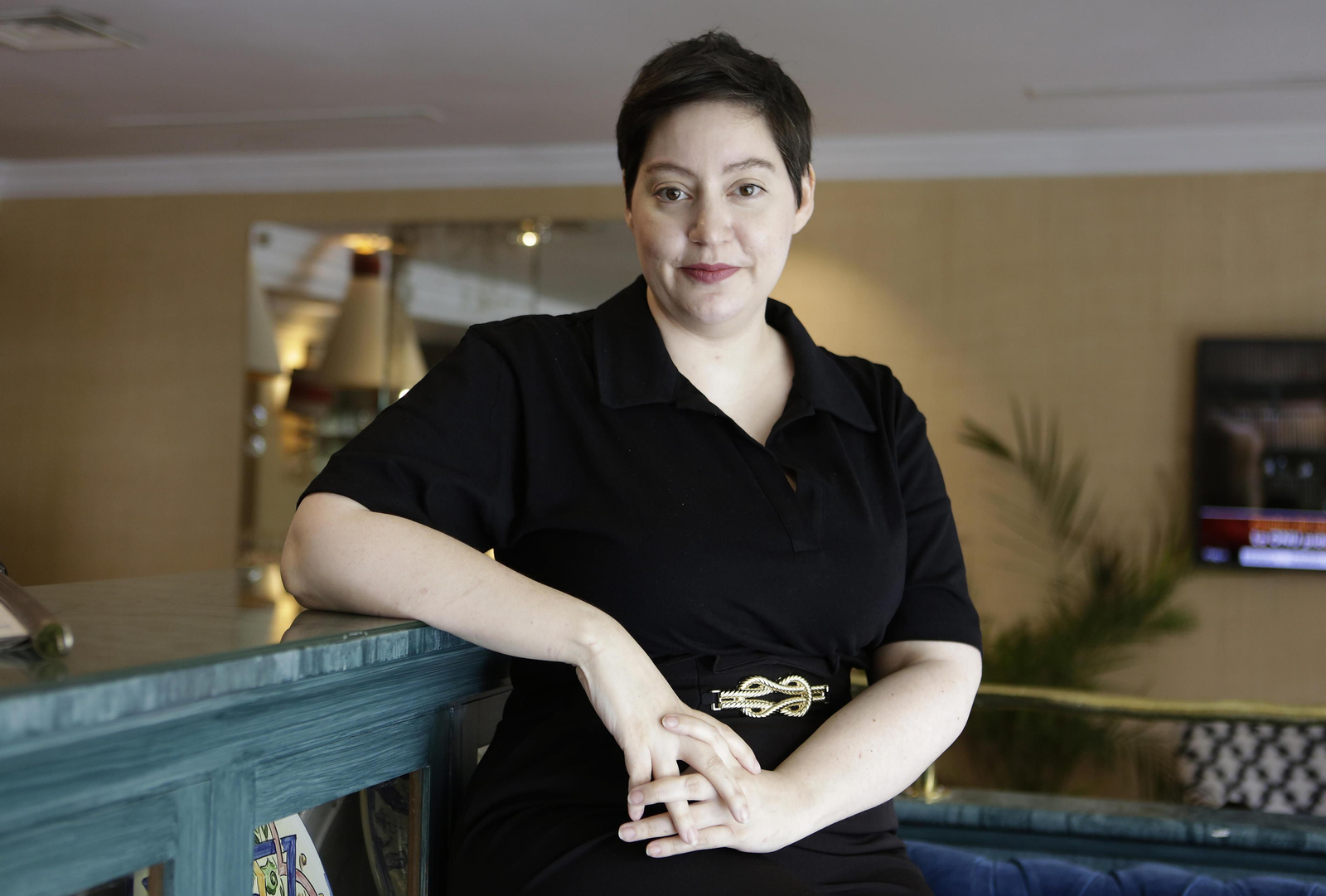 Alaitz Leceaga, retratada en un céntrico hotel de Sevilla.