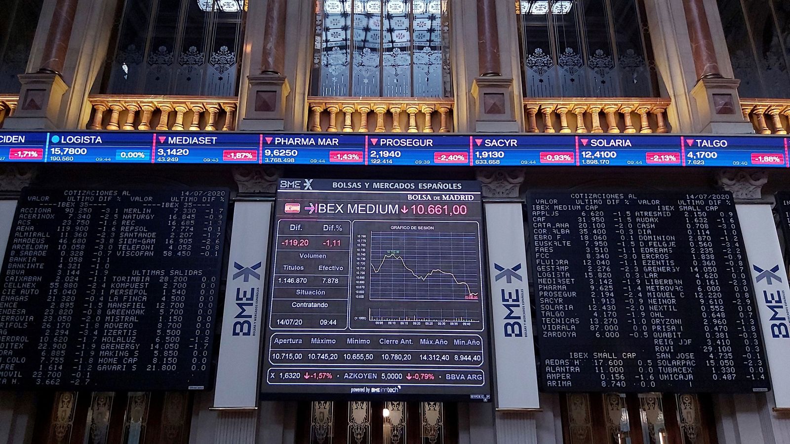 La Bolsa de Madrid, este martes.