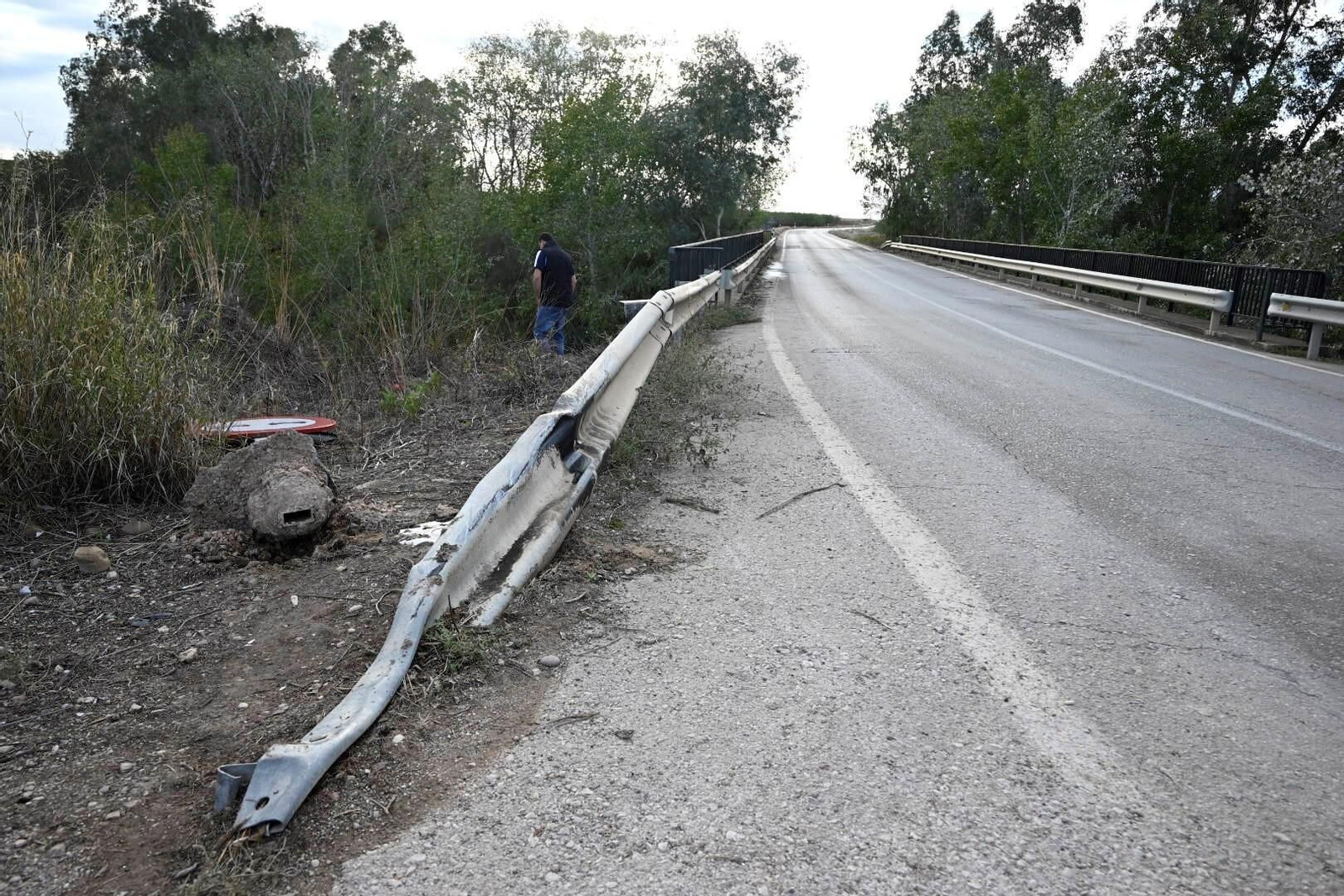 Lugar del accidente en la carretera A-3051. Lugar del accidente en la carretera A-3051.
