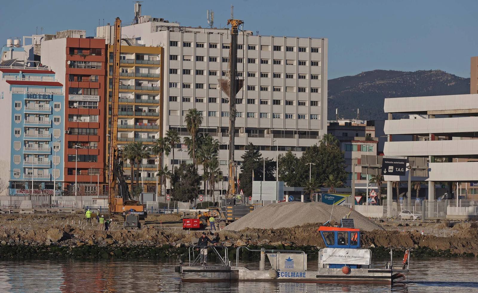 Fotos de las obras del nuevo muelle de Galera en el Puerto de Algeciras