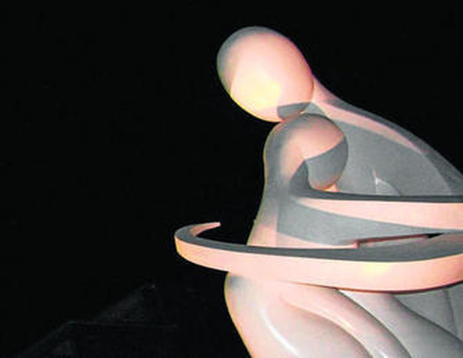 La nueva escultura situada frente al Pabellón de la Unión Europea.