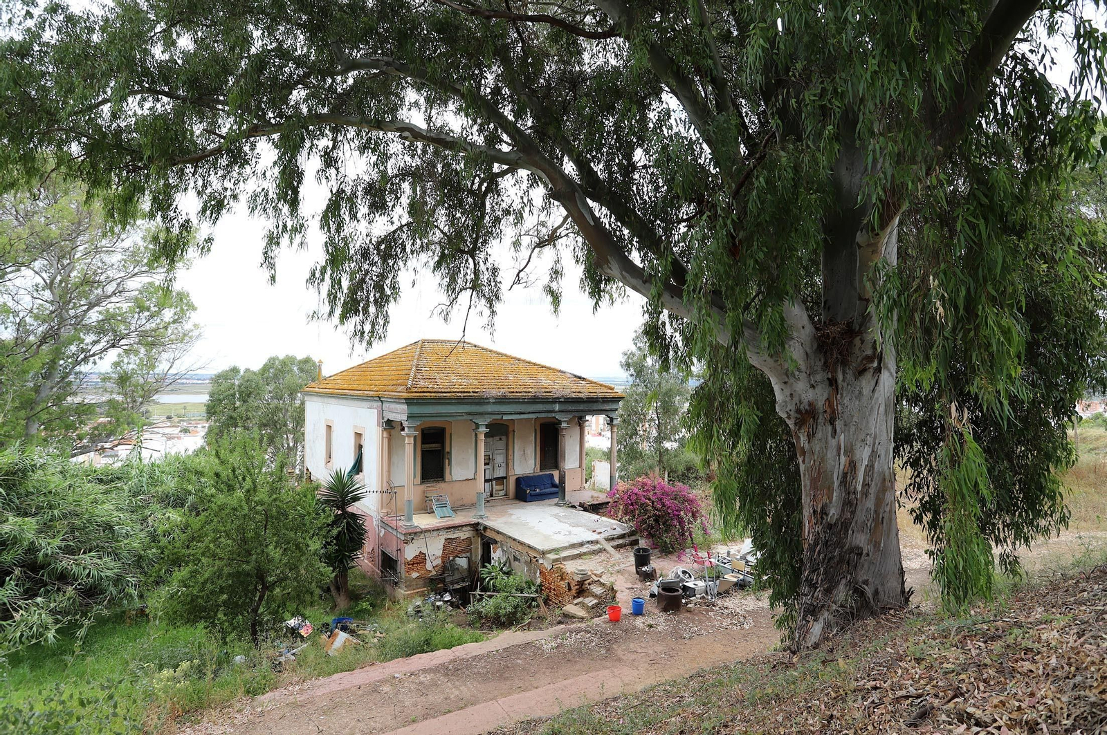 Imágenes del lamentable estado en el que se encuentra la casa  Villa Rosa en el conquero