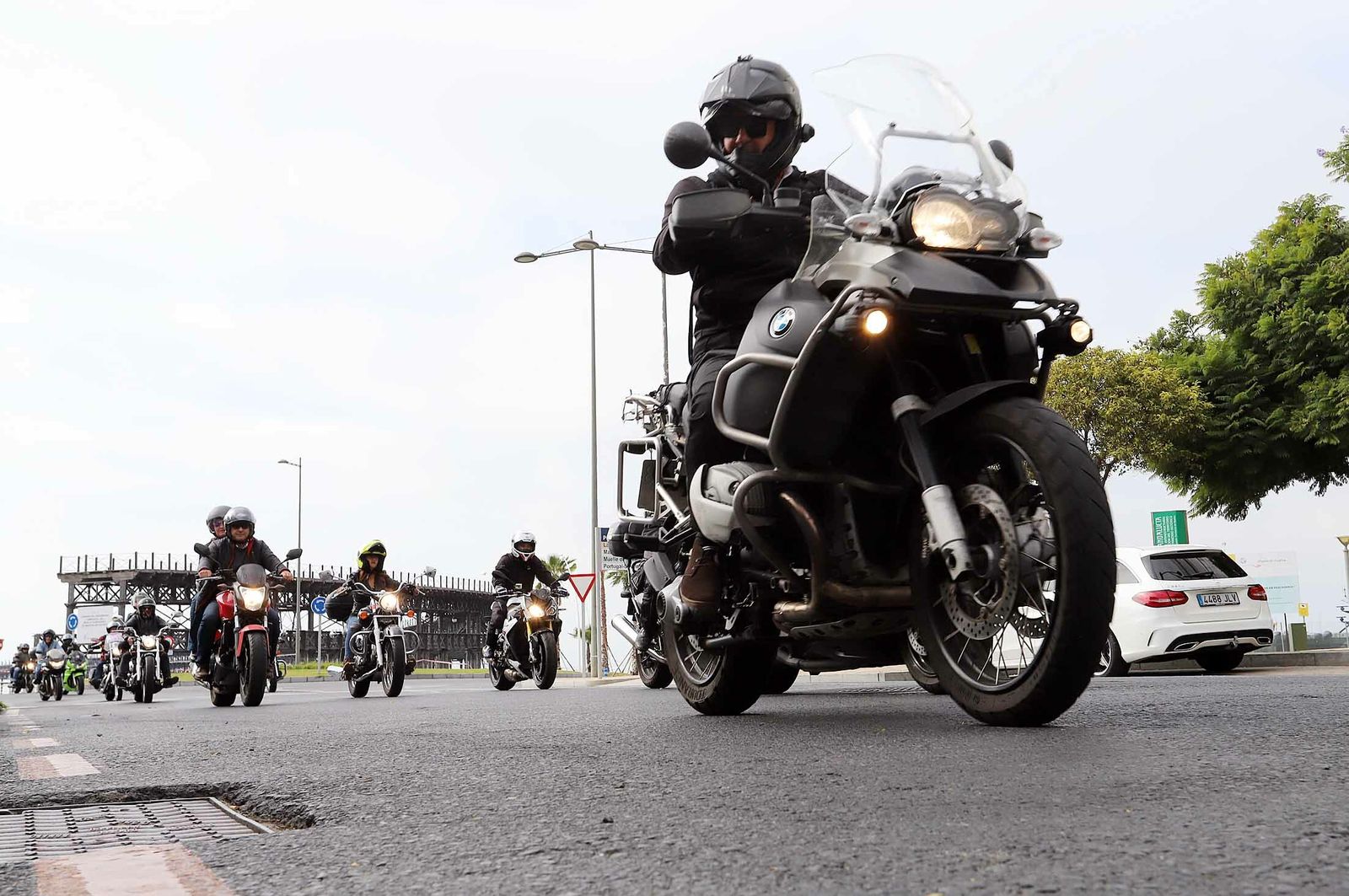 Imágenes de la concentración de motoristas por la seguridad
