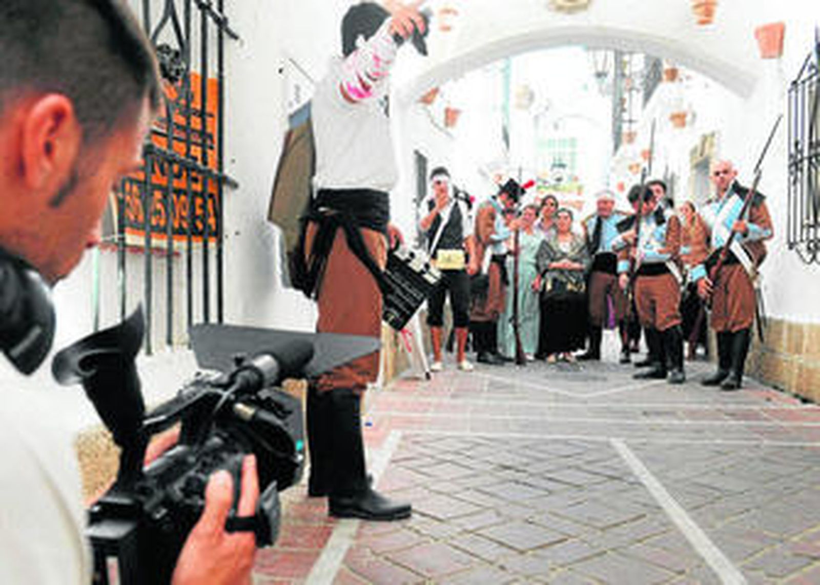 Rodaje de una de las escenas en el callejón Croquet.