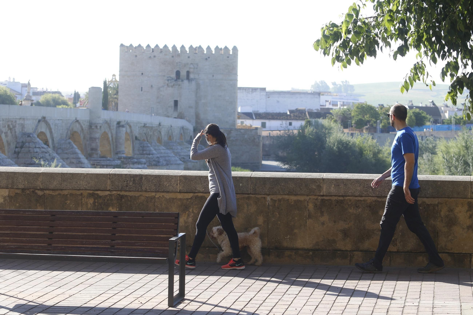 Varias personas caminan por la zona de la Ribera de Córdoba.