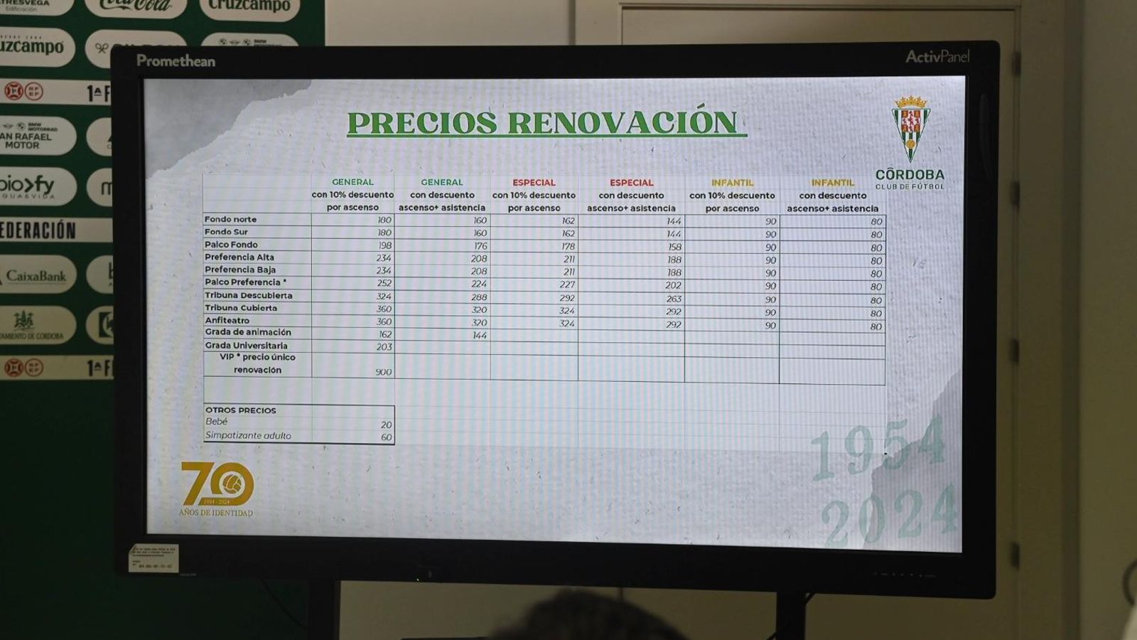 Los precios de las renovaciones de los abonos del Córdoba CF para la temporada 2024-2025.