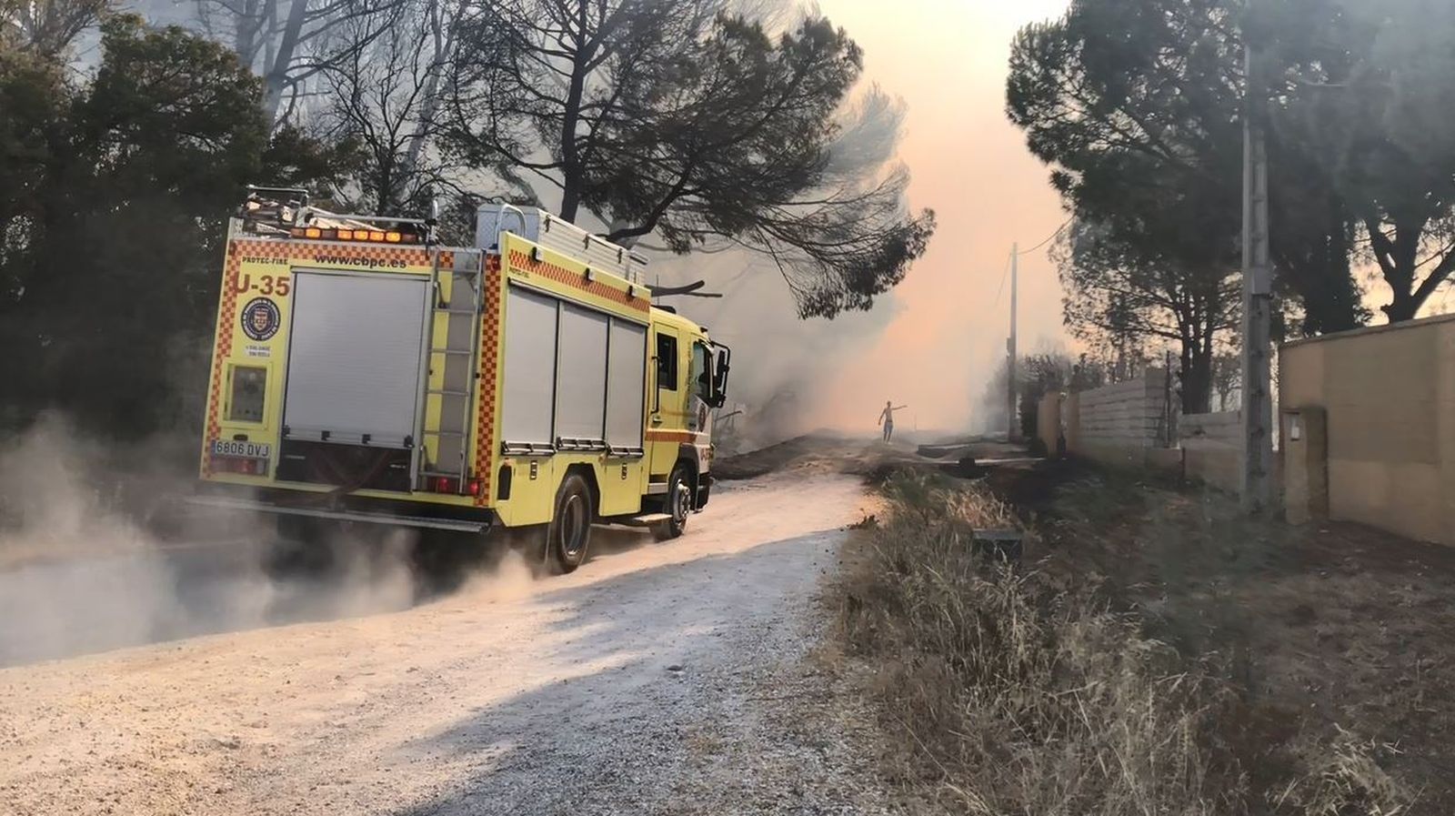 Incendio en Puerto Real, el pasado domingo