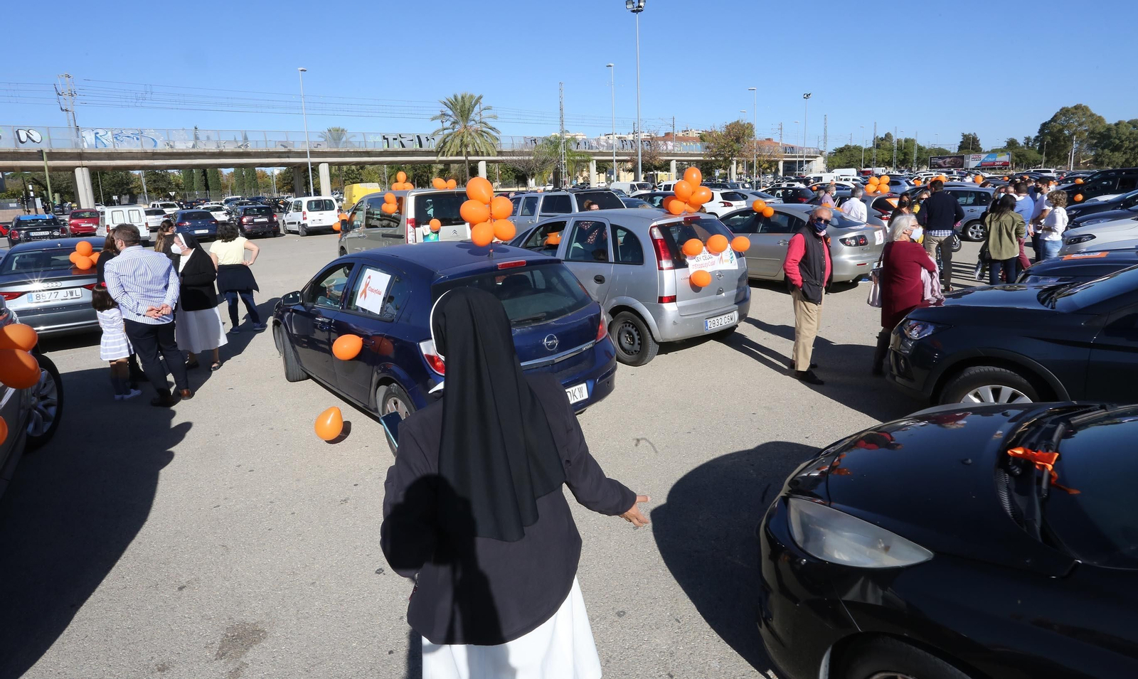 Caravana de coches contra la ley Celaá en Jerez