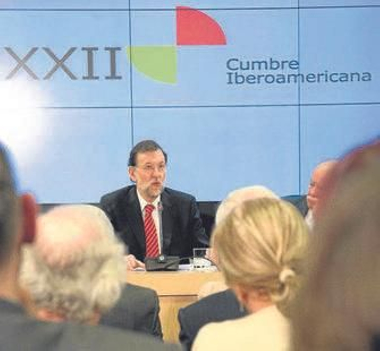 Mariano Rajoy, ayer durante su comparecencia ante los medios de comunicación.