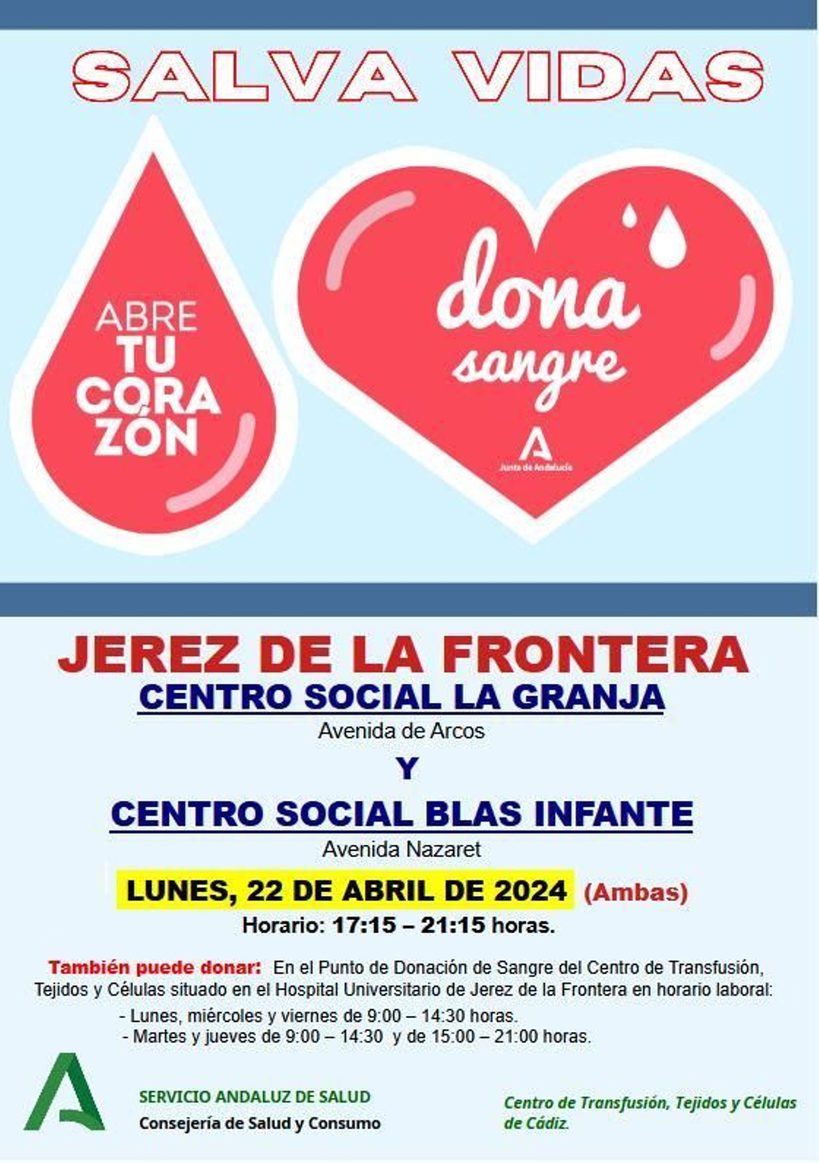 Cartel para la donación de sangre