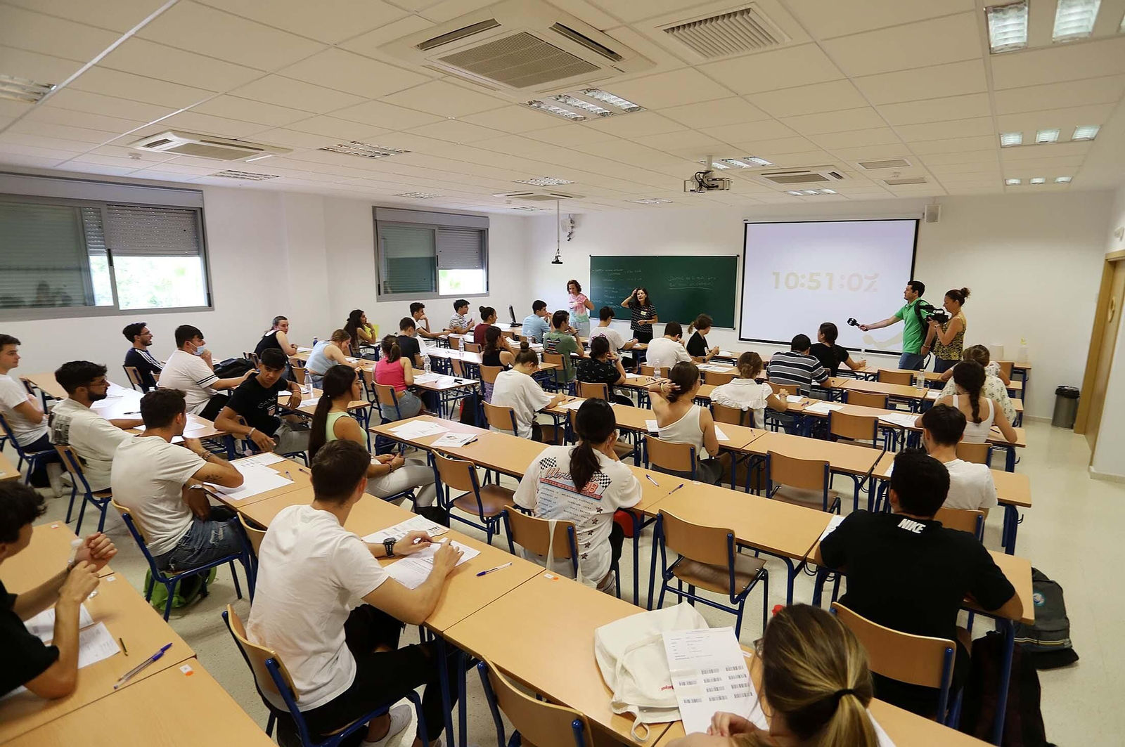 Una de las aulas de la UHU que acogió la PEvAU de junio.