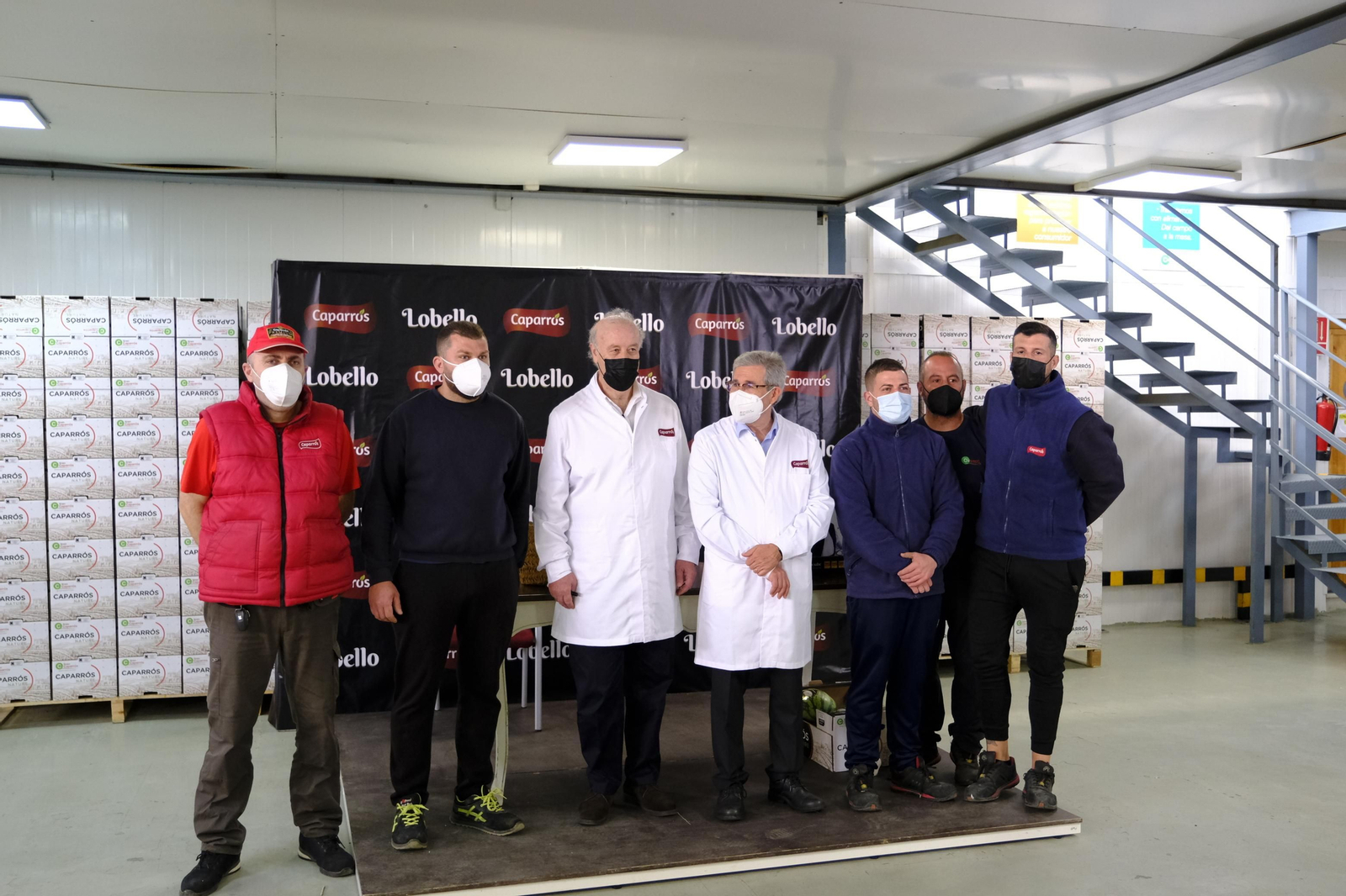Fotogalería de la visita de Vicente del Bosque a Grupo Caparrós.