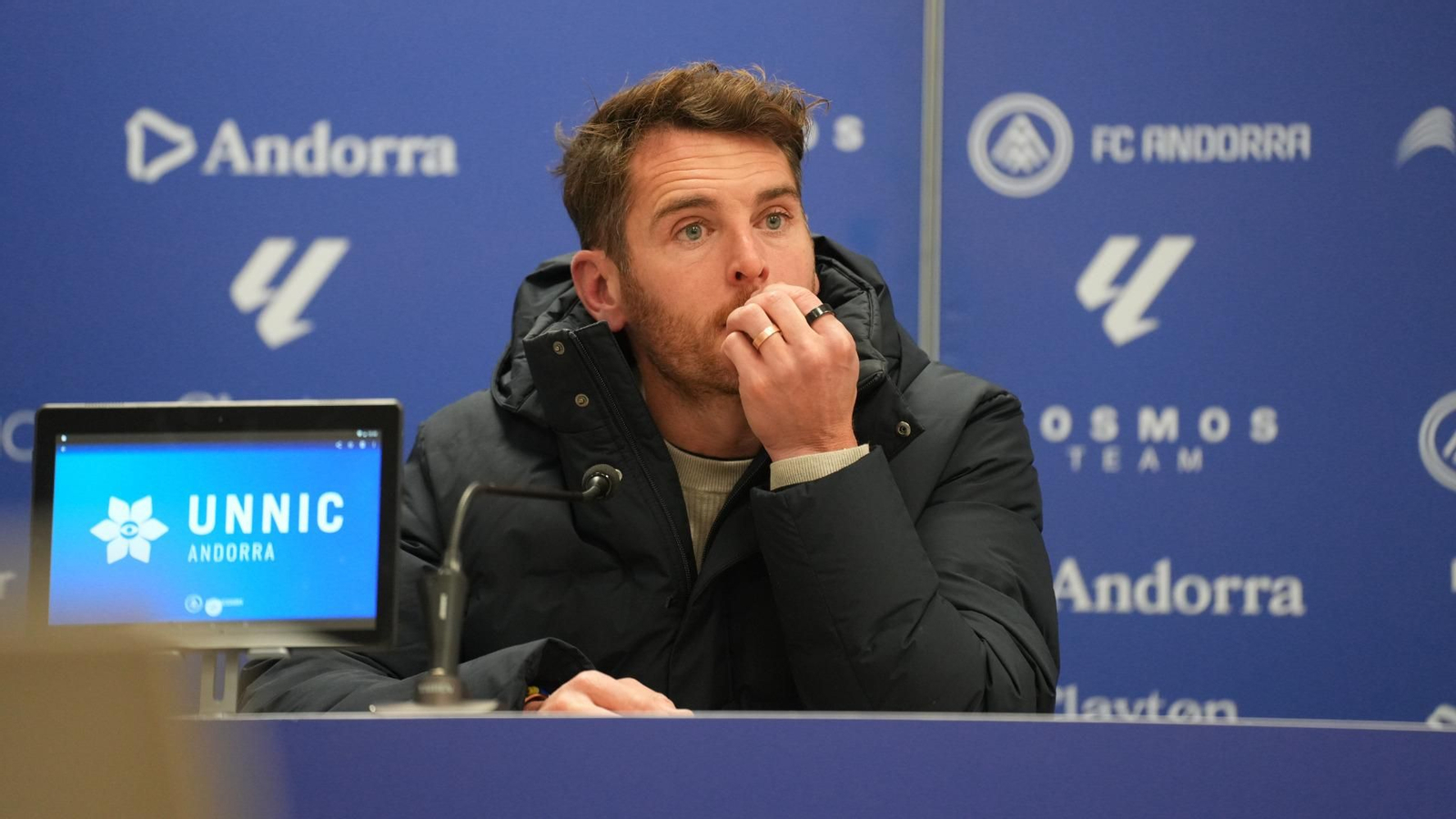 Ibai Gómez, en su última rueda de prensa con el FC Andorra