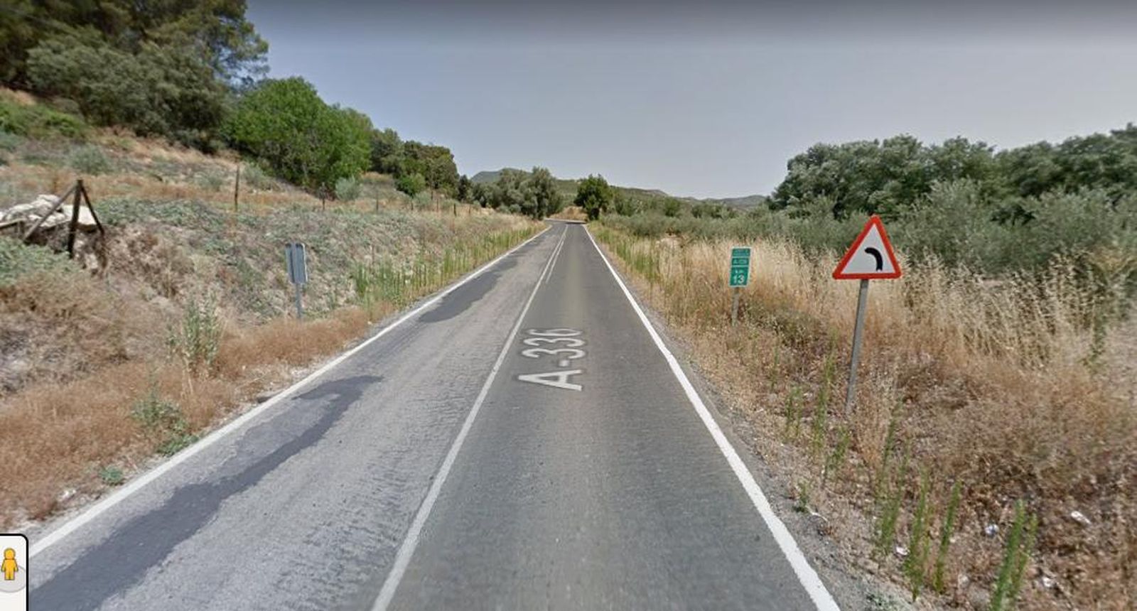 Lugar cercano al kilómetro 13 de la A-336 donde se ha producido la colisión