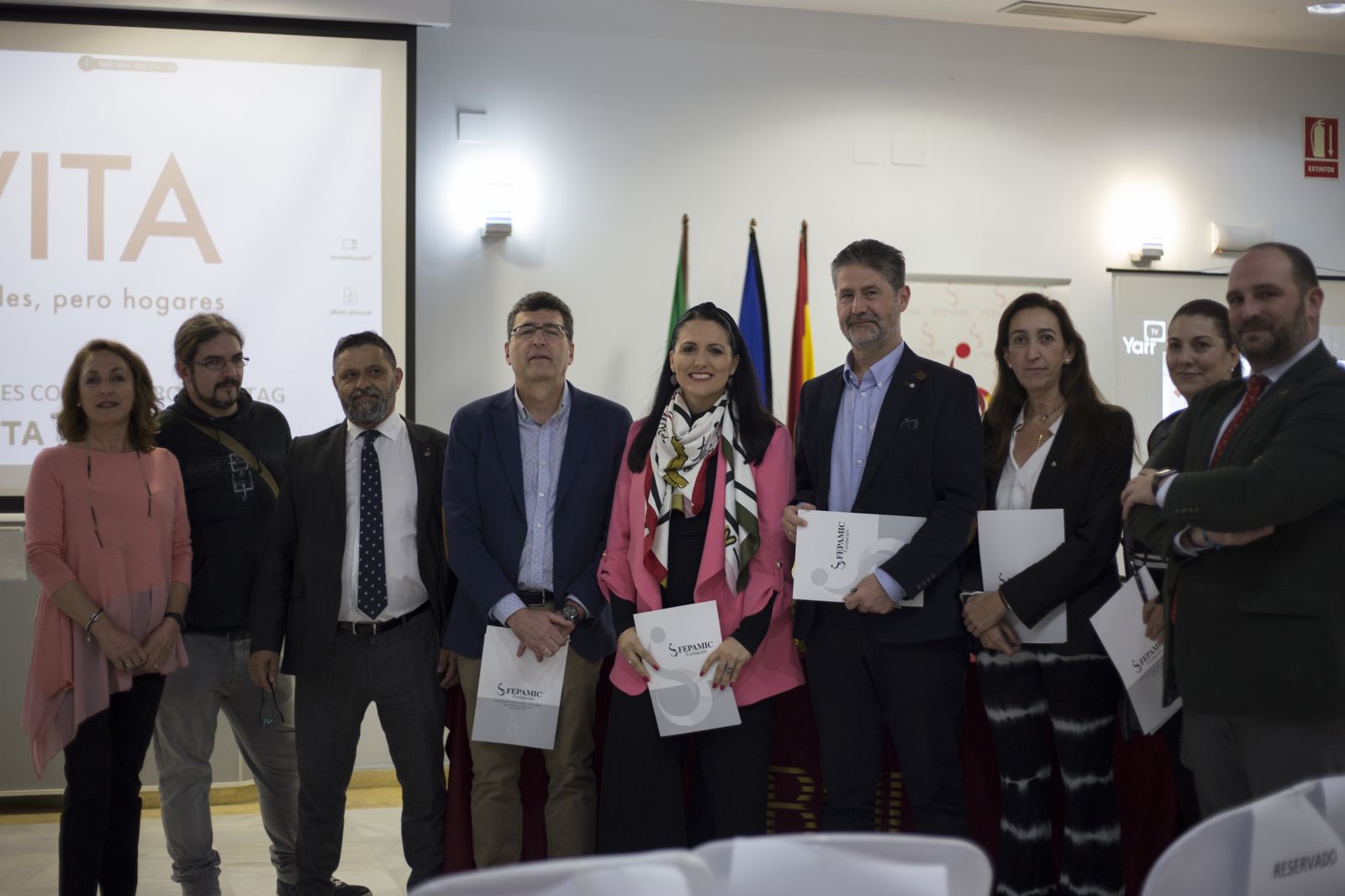 Responsables de Fepamic y representantes institucionales, en la presentación de Havita.