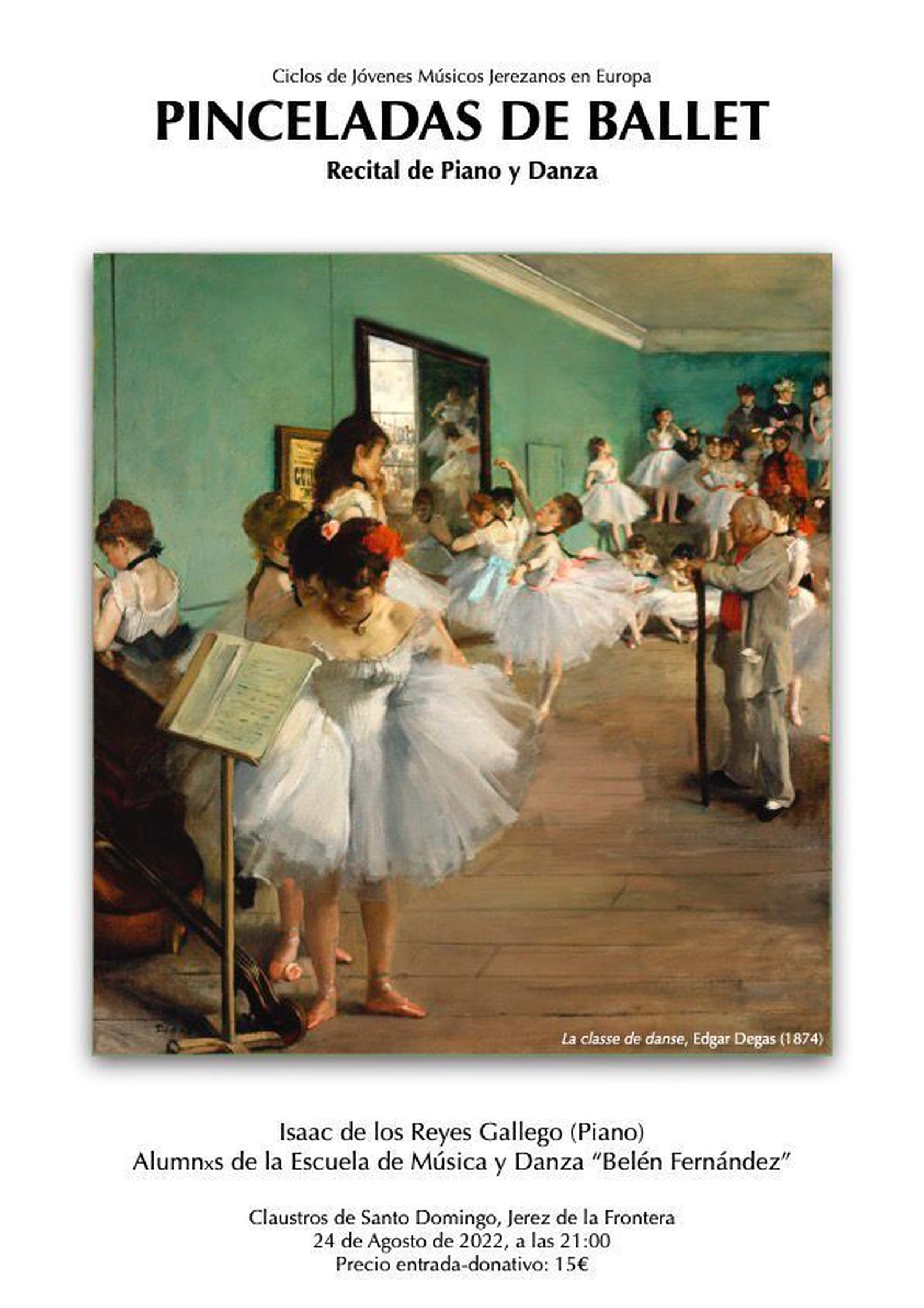 Danza y piano en una nueva cita con el ciclo 'Jóvenes músicos jerezanos en Europa'