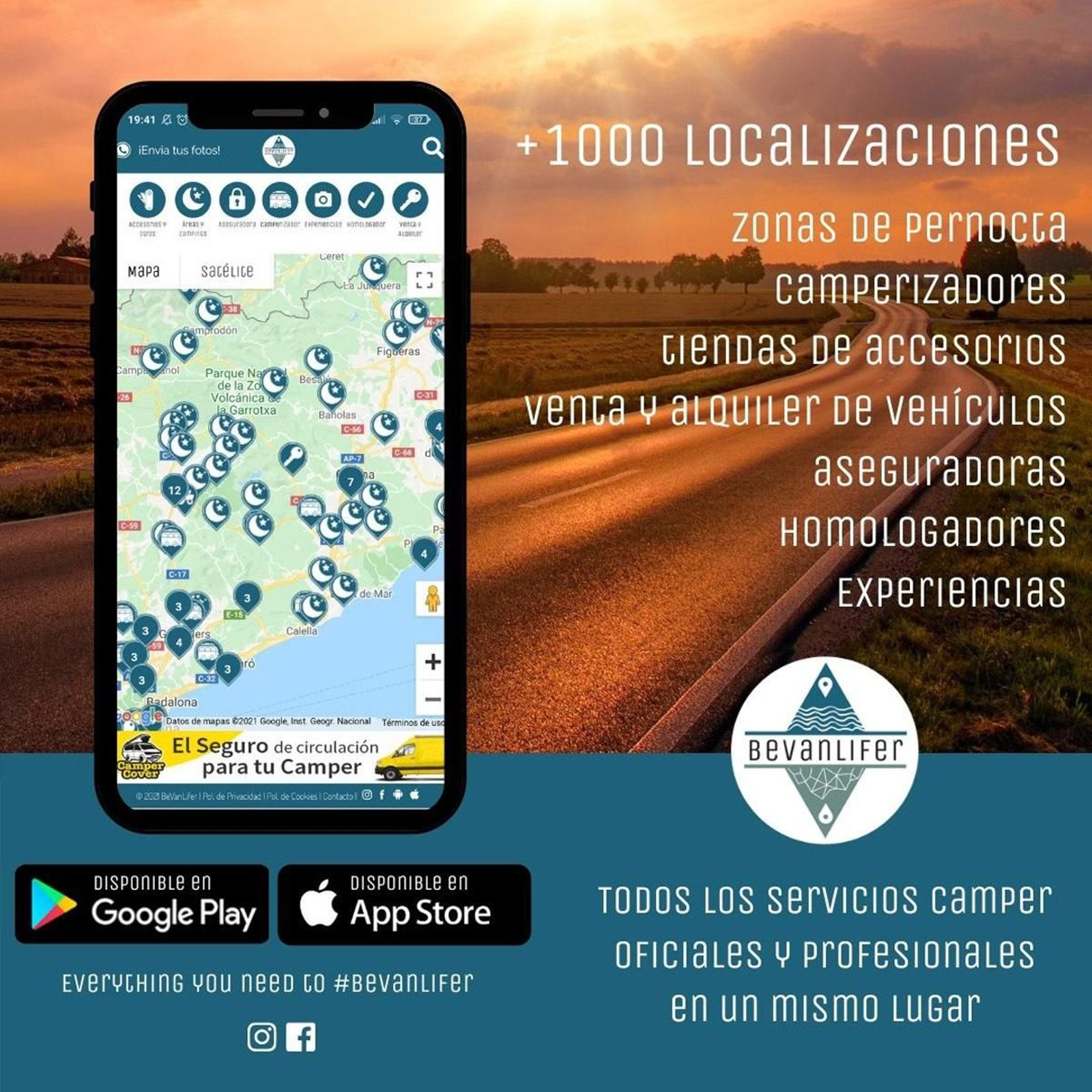 Algunos de los contenidos de la app 'BeVanLifer'