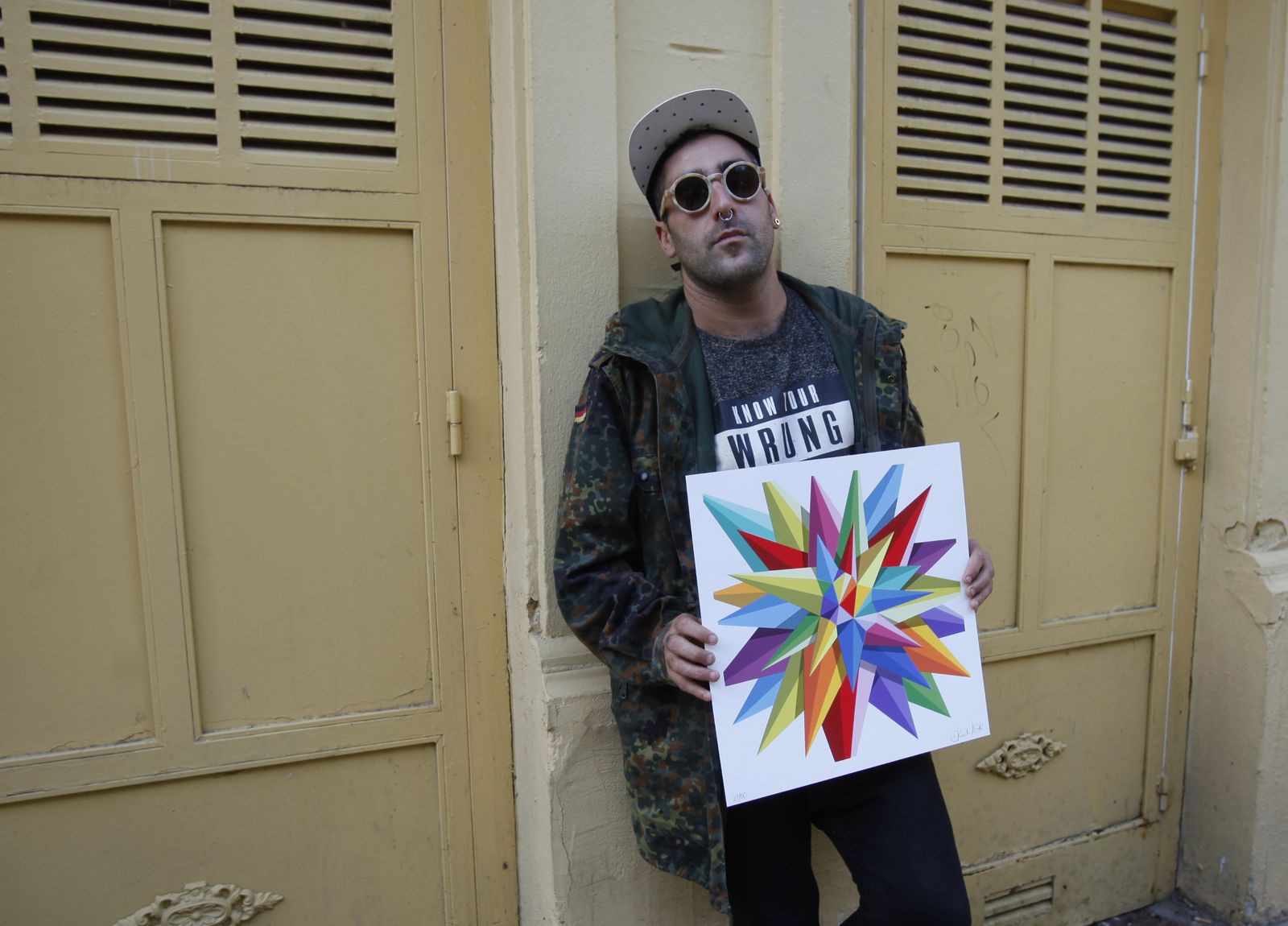 Okuda (Santander, 1980) con una de las obras de 'Kaos Temple'.