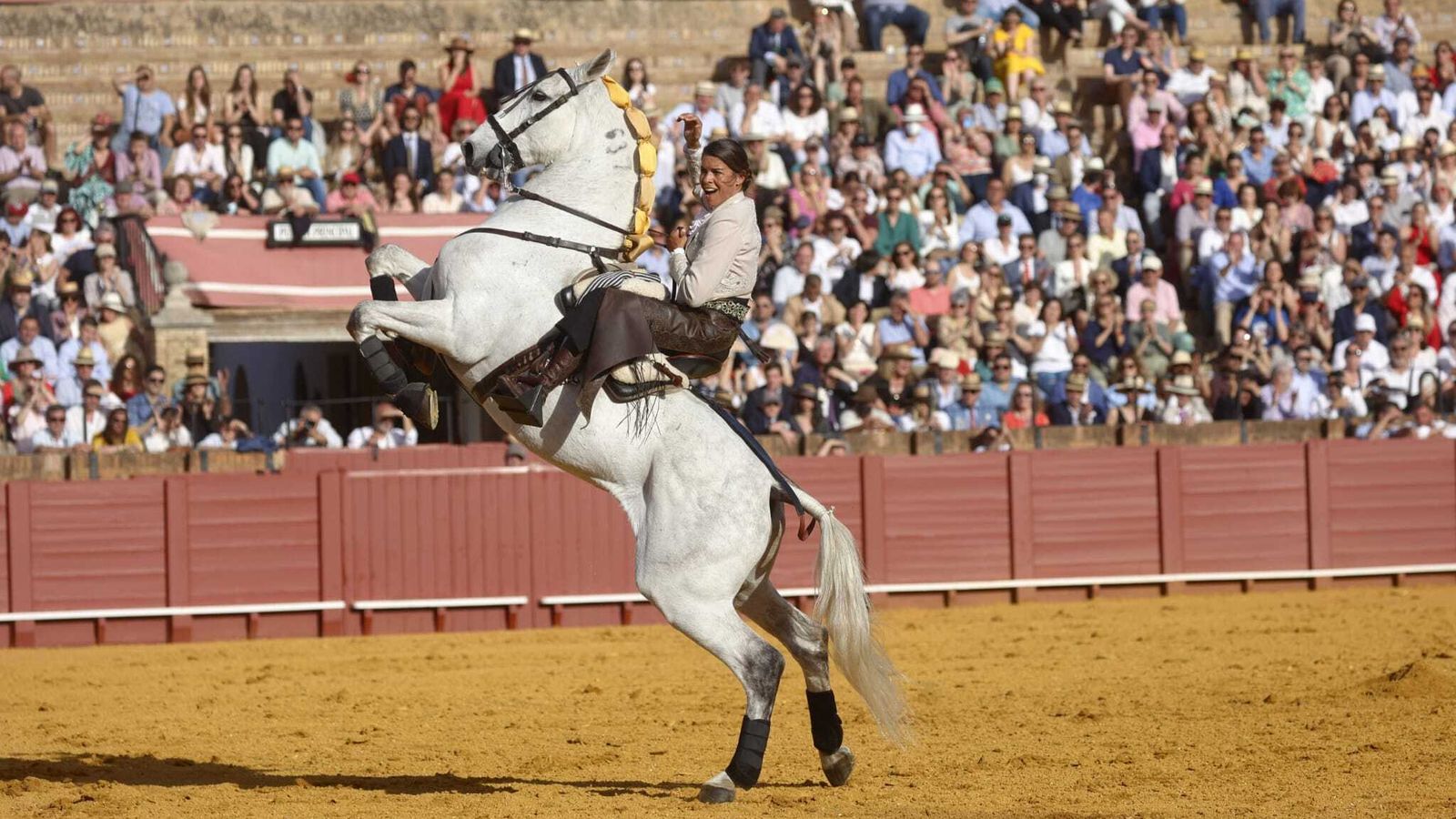 Lea Vicens tras el segundo toro de la tarde.