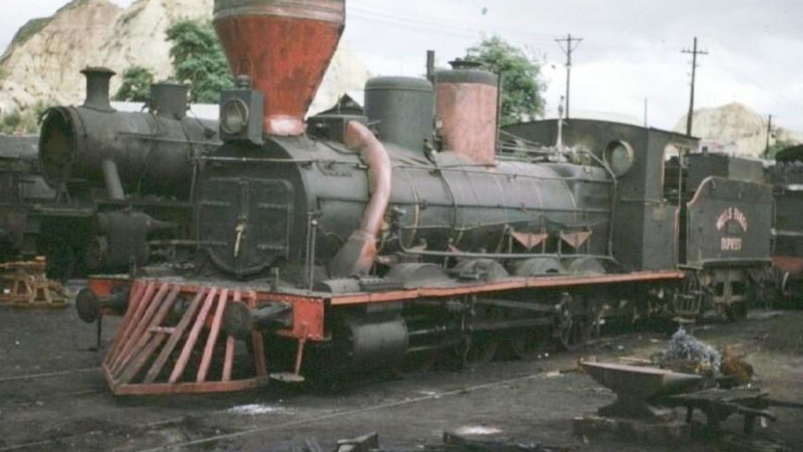 La locomotora en Guadix cuando era “estrella de cine”.