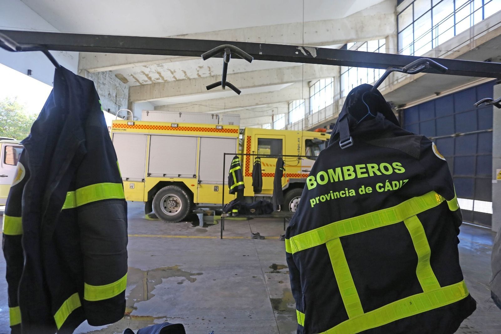 Una imagen del interior del parque de bomberos de Jerez