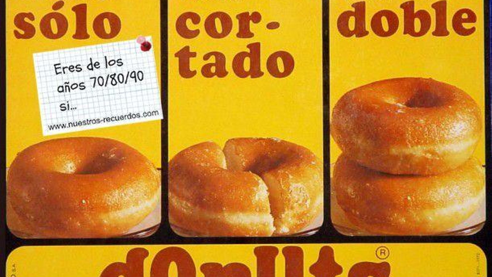 Campaña publicitaria de donuts en los años 80 y 90.
