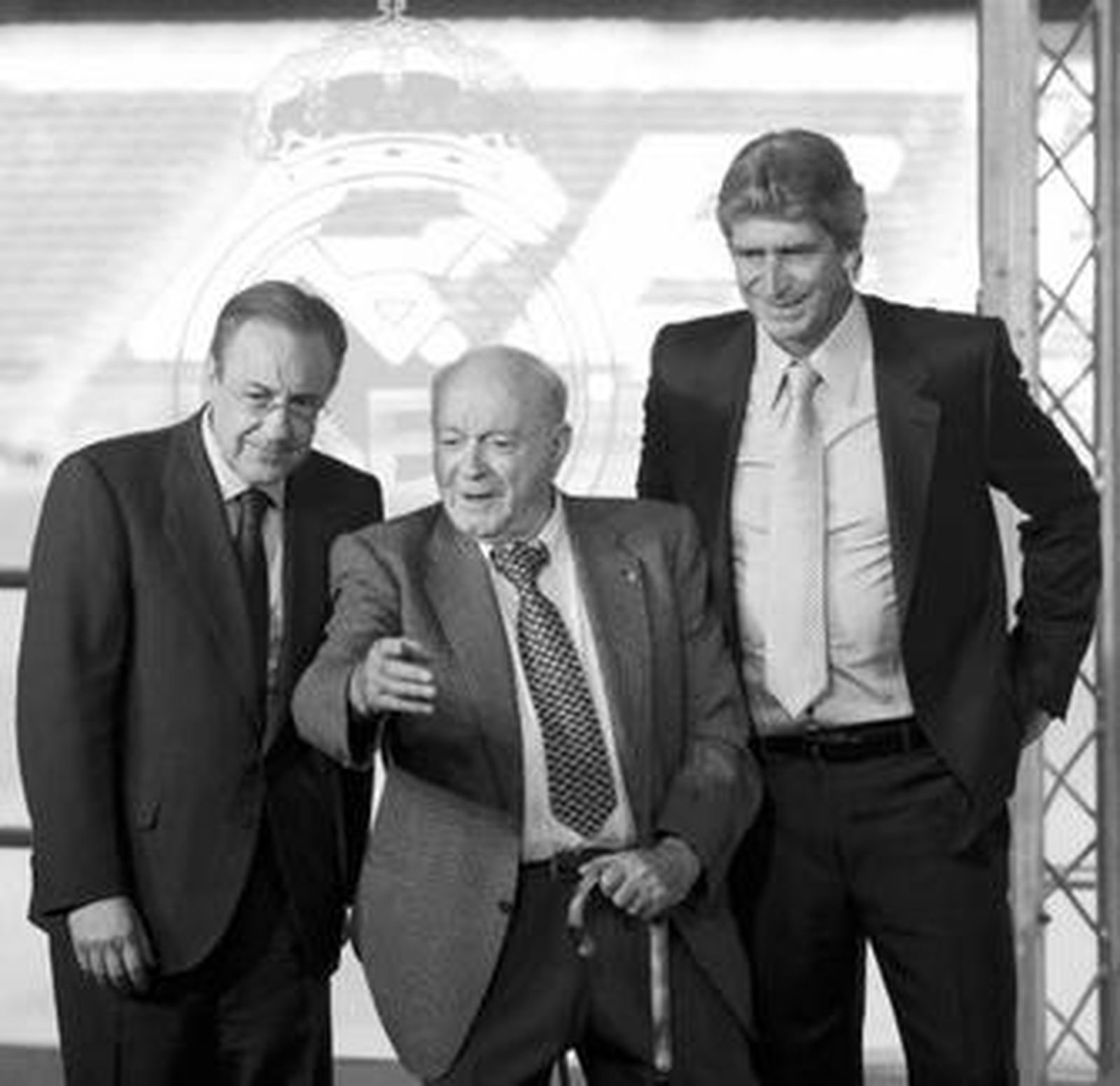 Florentino y Pellegrini, junto a Di Stéfano recientemente.