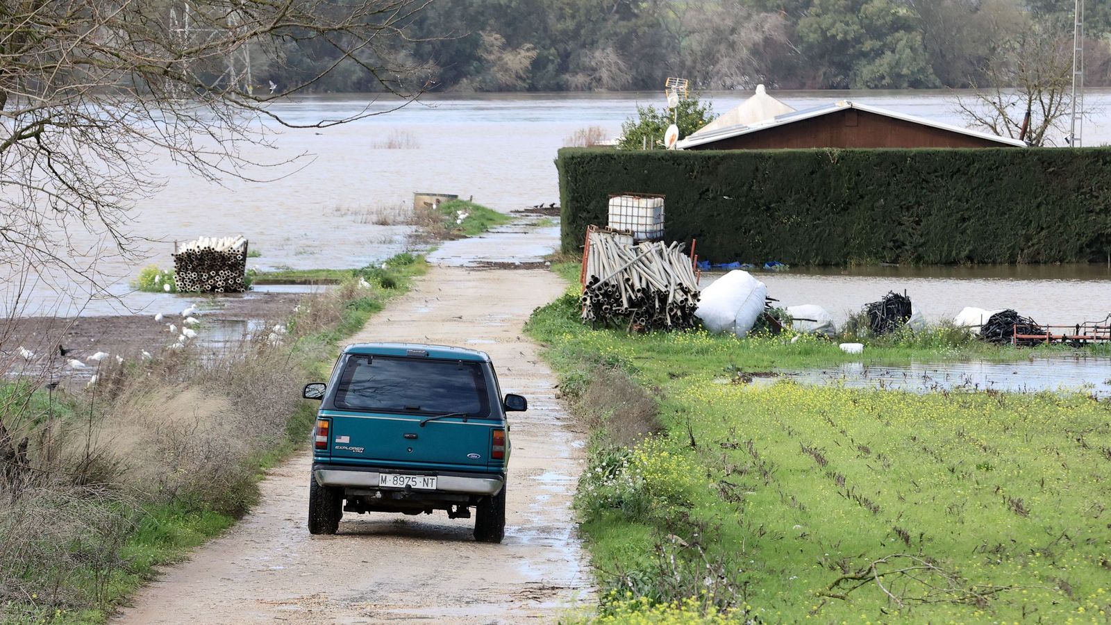 Así afronta la zona rural de Jerez la subida del río Guadalete
