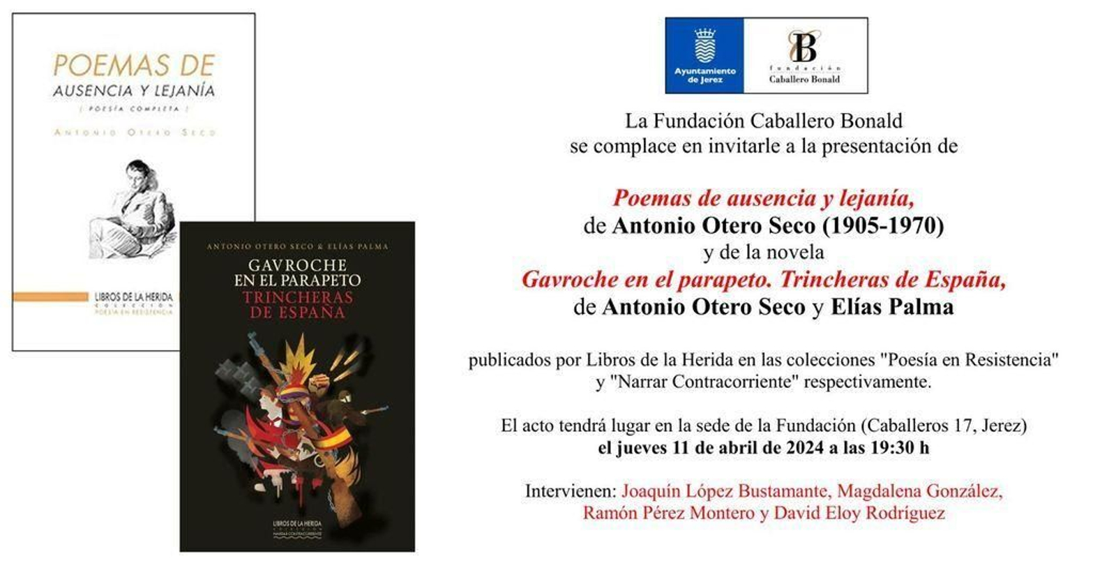 Presentación de poema y novela Presentación de poema y novela