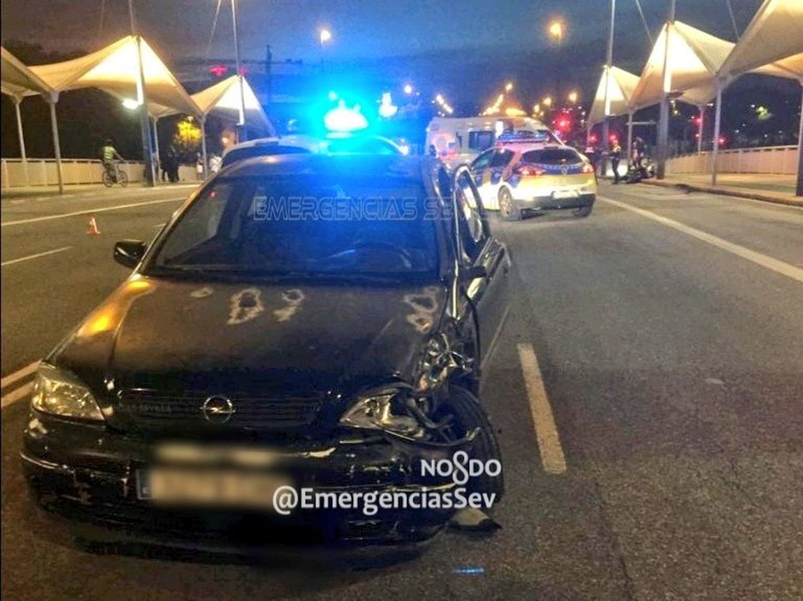 Estado del coche tras el choque.