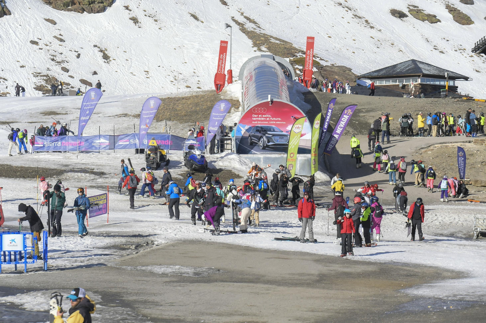 Zona de principiantes en Borreguiles esta semana