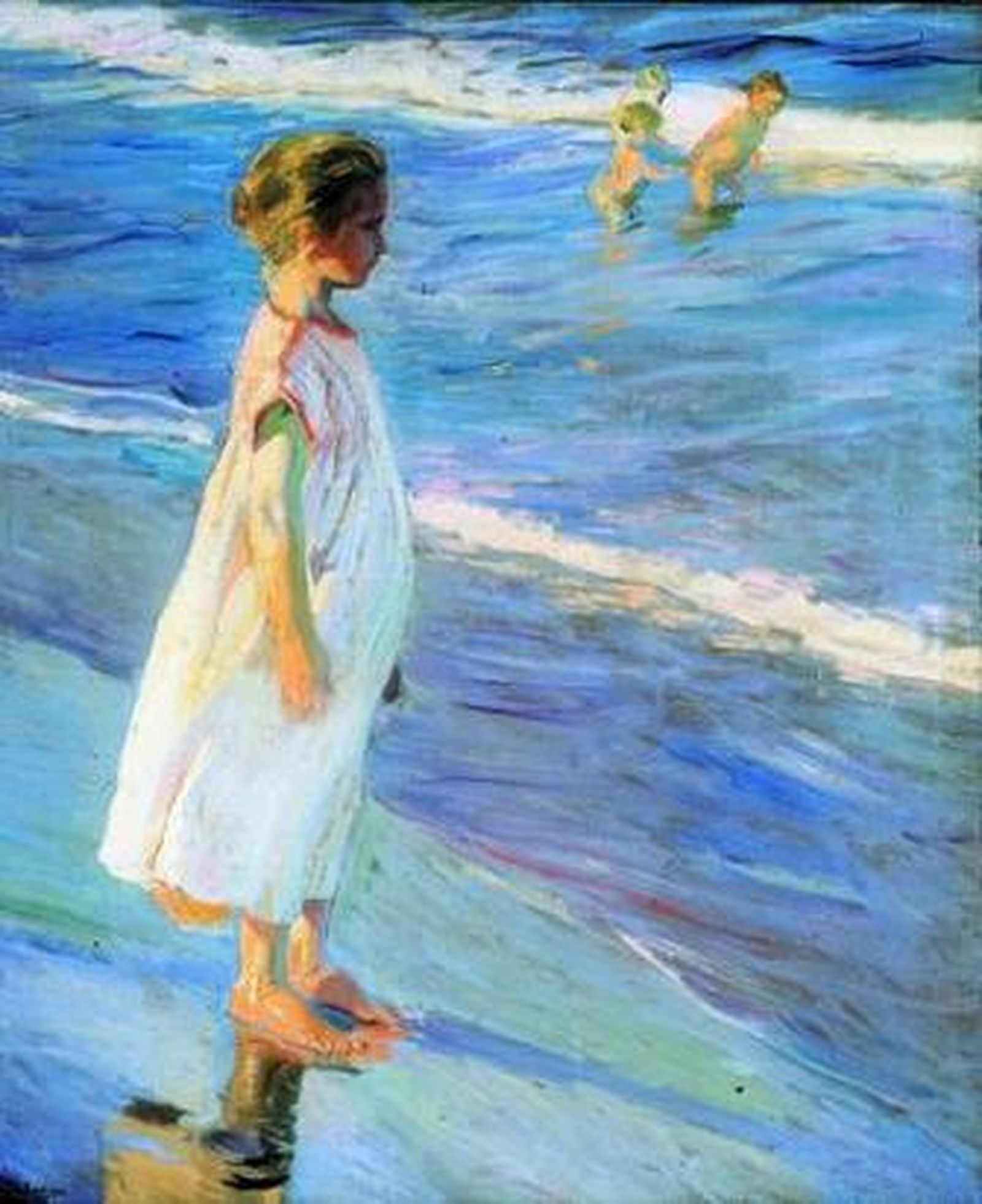 'Niña en la playa', uno de los cuadros de Sorolla en la muestra.