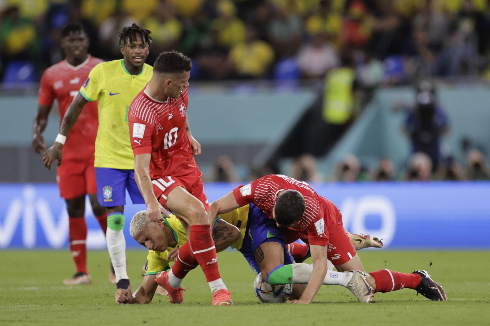 Las imágenes del Brasil - Suiza del Mundial de Qatar