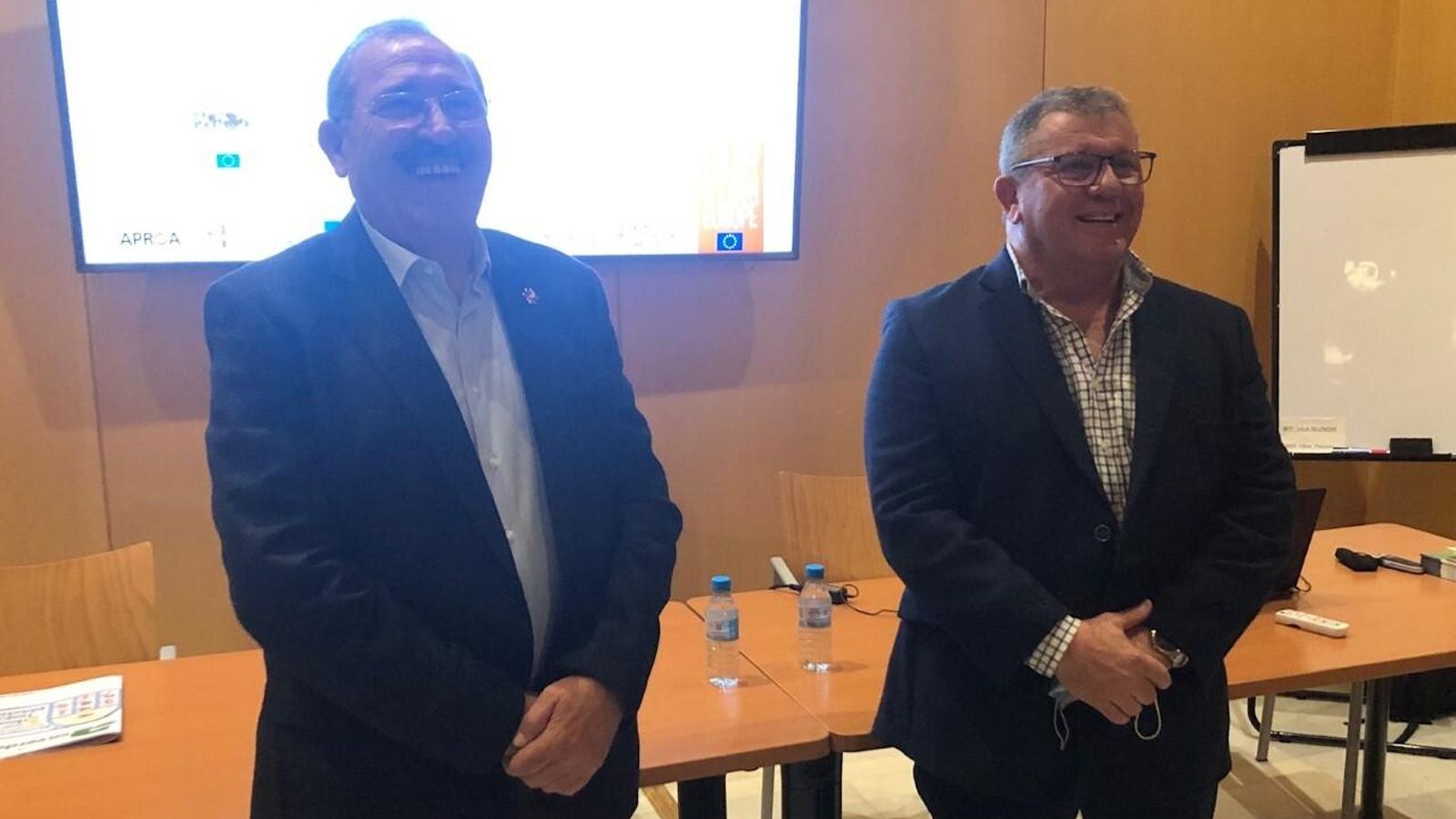 Francisco Góngora, presidente de Hortiespaña, y Juan Antonio González, presidente de Coexphal en la presentación del congreso Inversolar 2021