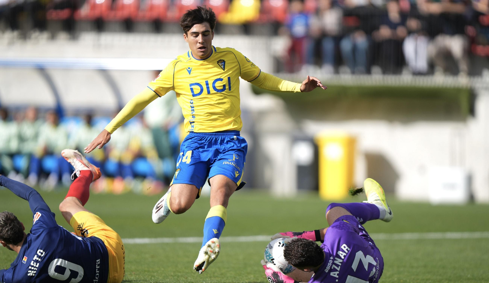 Juan Díaz en el partido contra el Andorra.