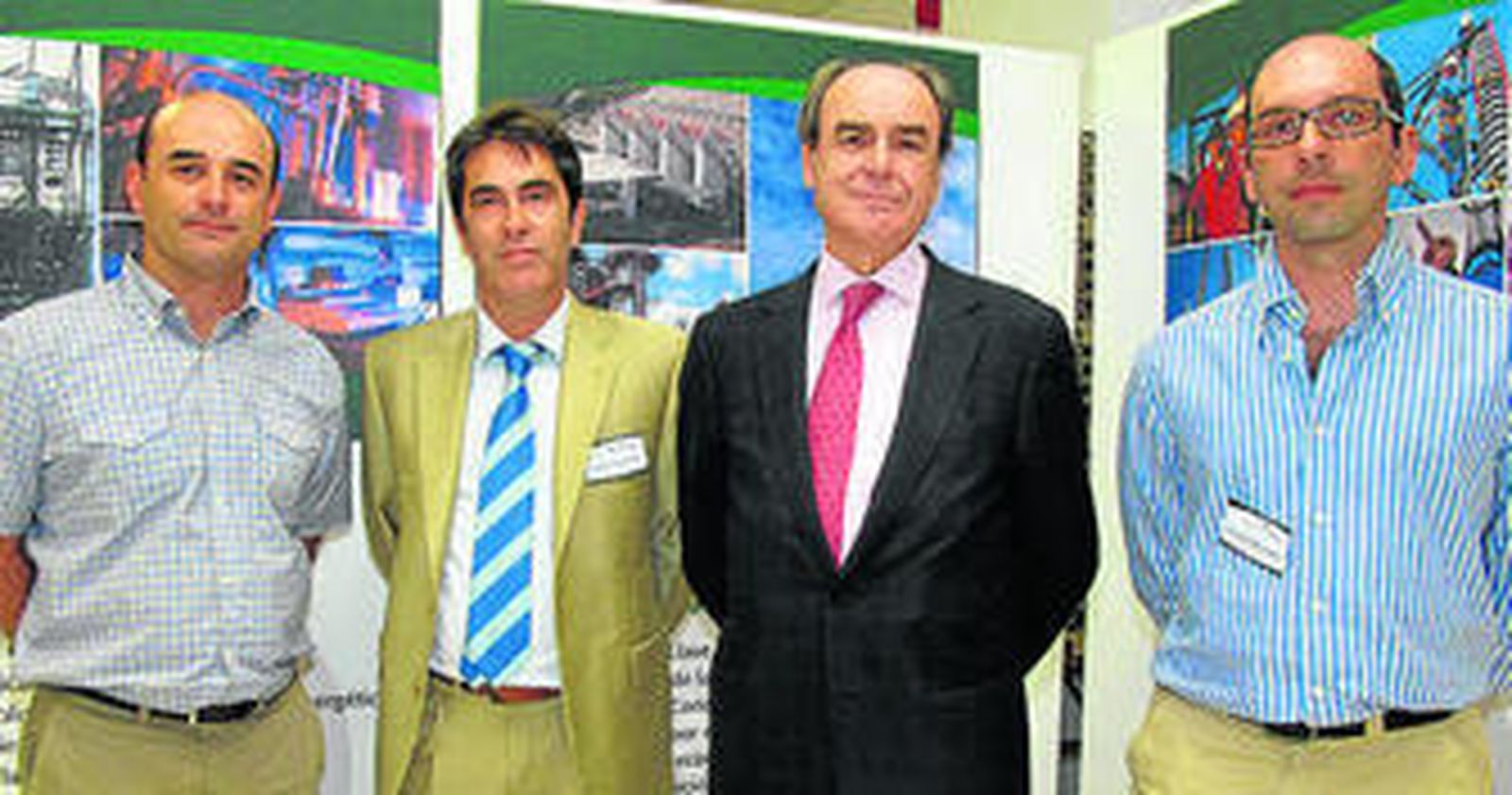 Luis Cañadas (director de Ingeniería y Operaciones), Patricio Navarro (director de Desarrollo), José González (consejero delegado) y Luis Salvador (presidente), Pedro Marín (director general) y Julio Granja (director de Recursos y Medios) de Inerco.