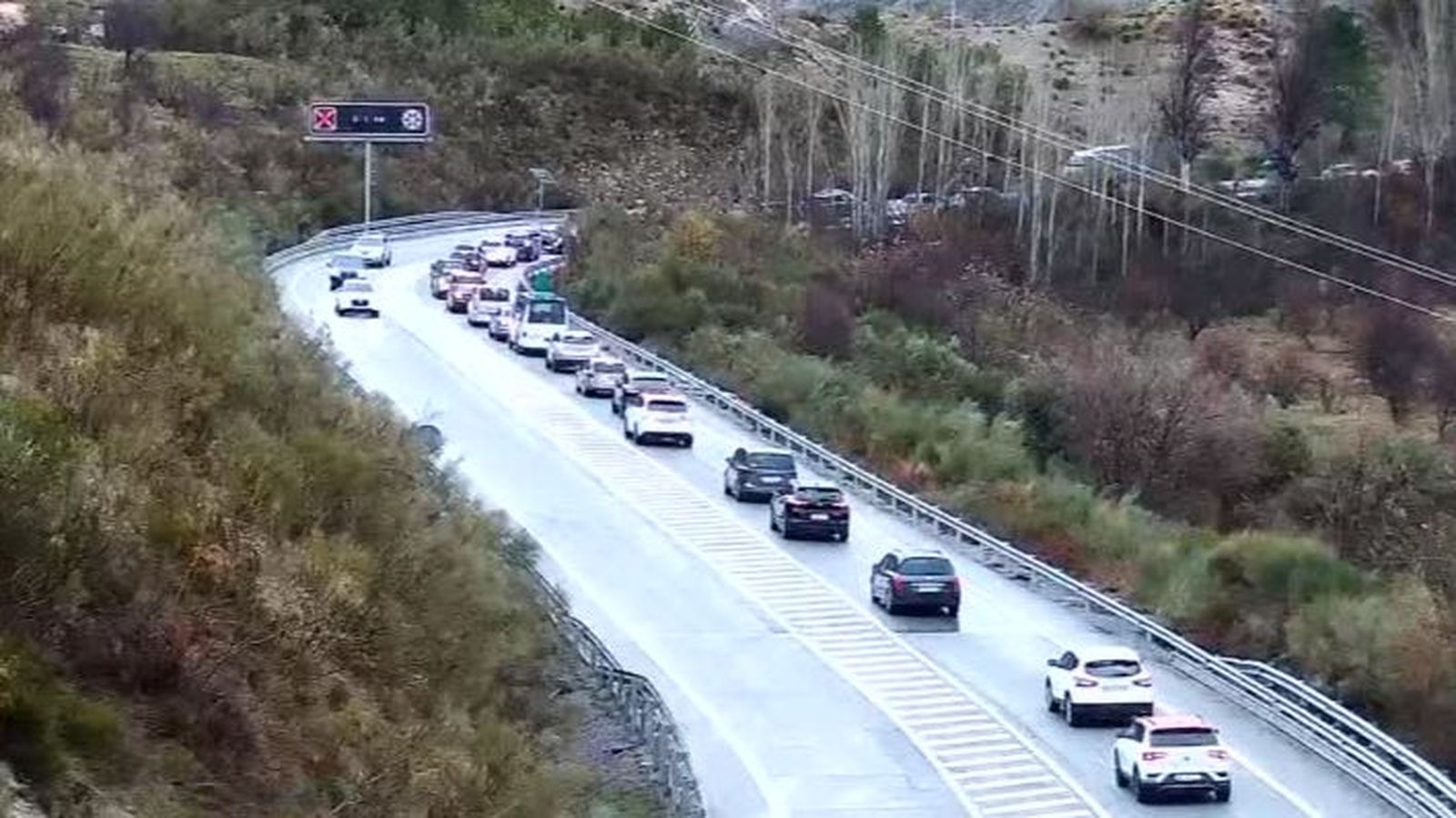 Corte de tráfico en la A-395 este domingo, 28 de diciembre