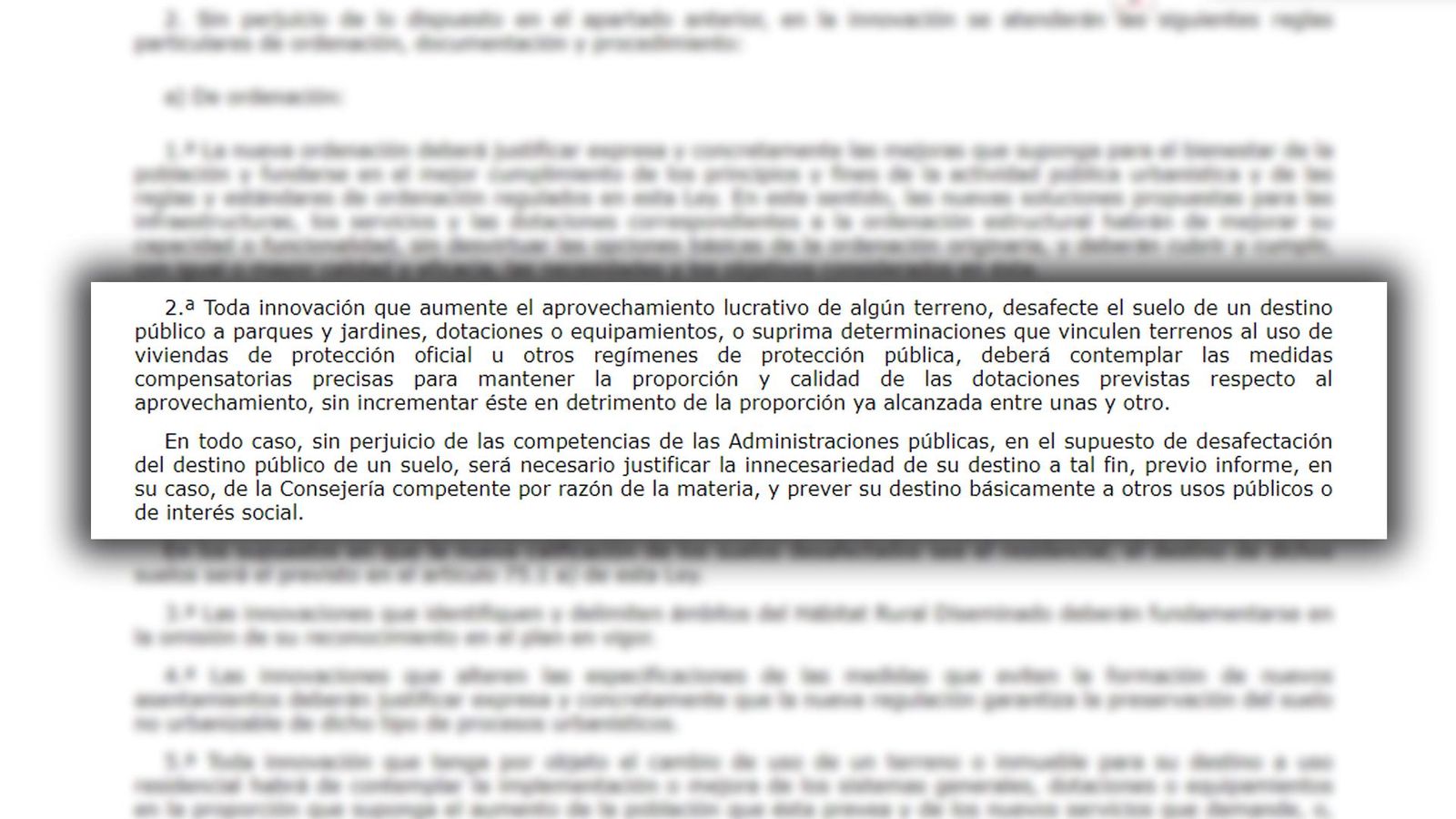 Extracto del artículo 36 de la LOUA