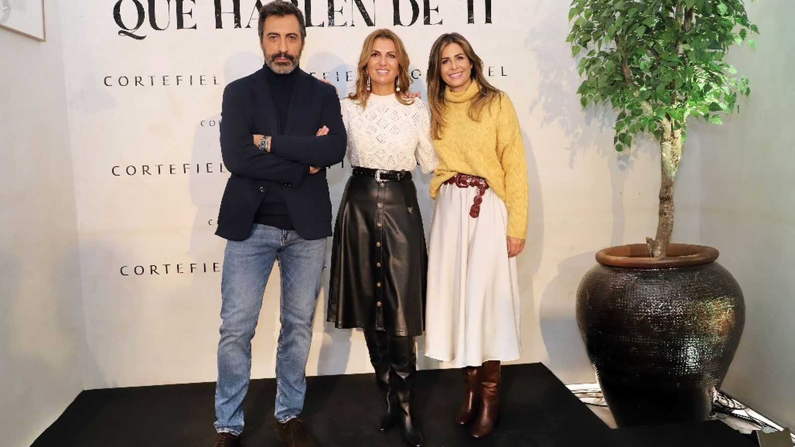 Juan del Val, Marie Castellví y Nuria Roca en la presentación de la campaña 'Que hablen de ti' de Cortefiel.