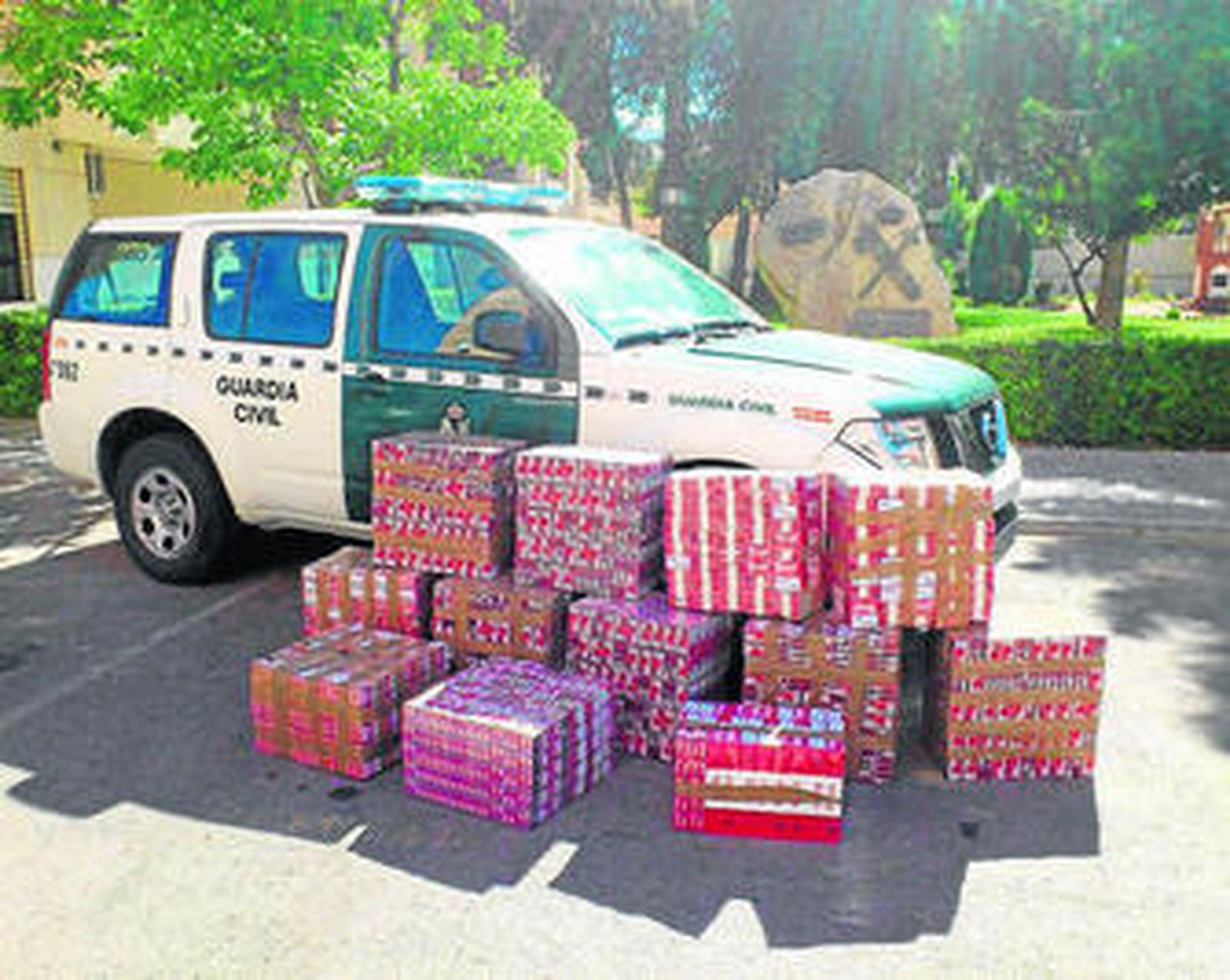 Alijo de tabaco incautado por la Guardia Civil.