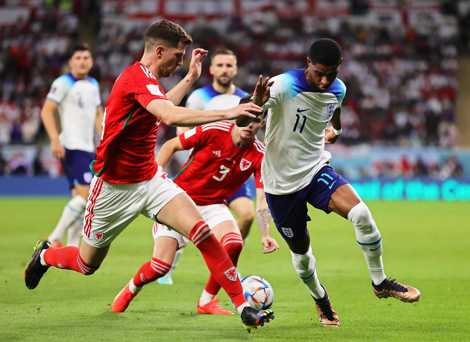 Las imágenes del Gales -Inglaterra del Mundial de Qatar