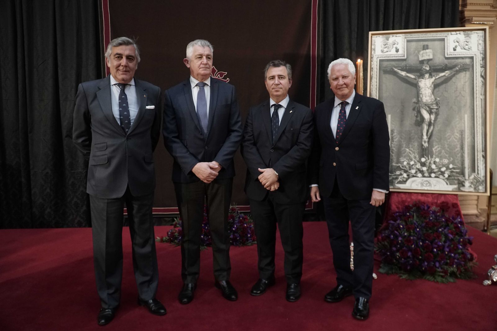 Ignacio Laguillo, teniente general José Rodríguez, Benito Mateos-Nevado y Antonio Piñero