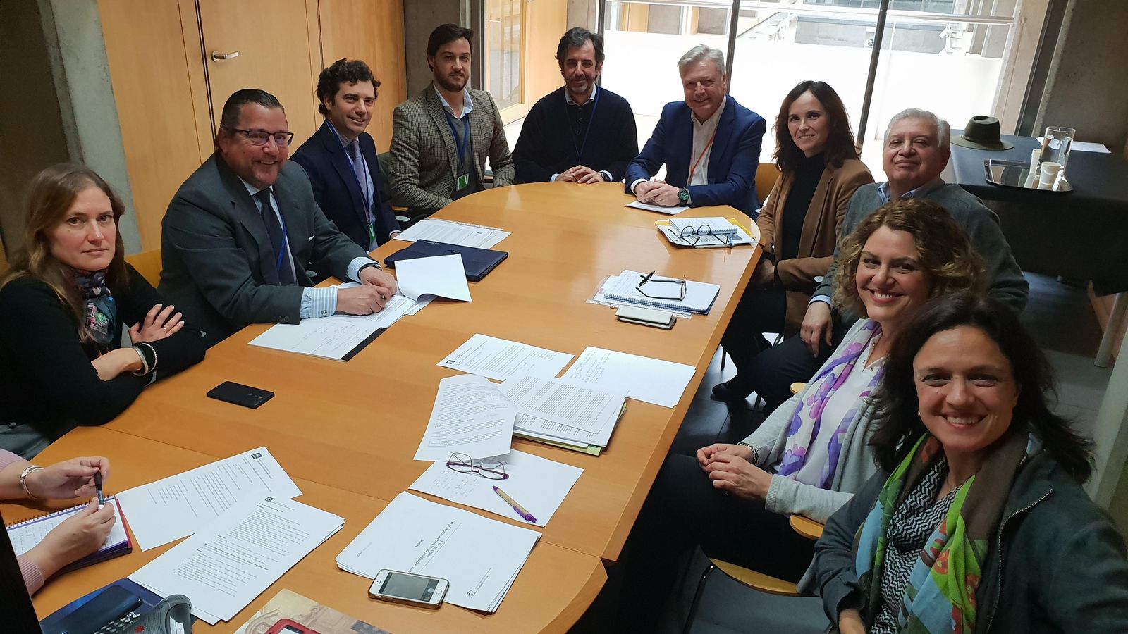 La comisión mixta hermandad-IAPH reunida.