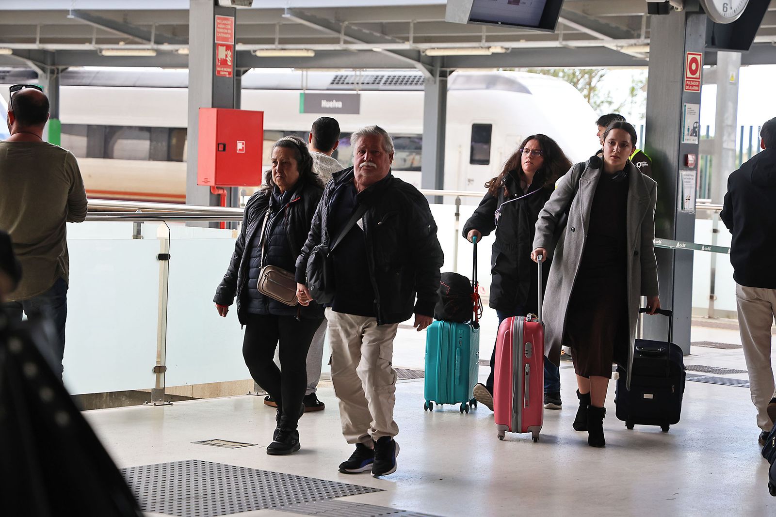 Llegada del primer tren a Huelva tras el accidente de Adamuz